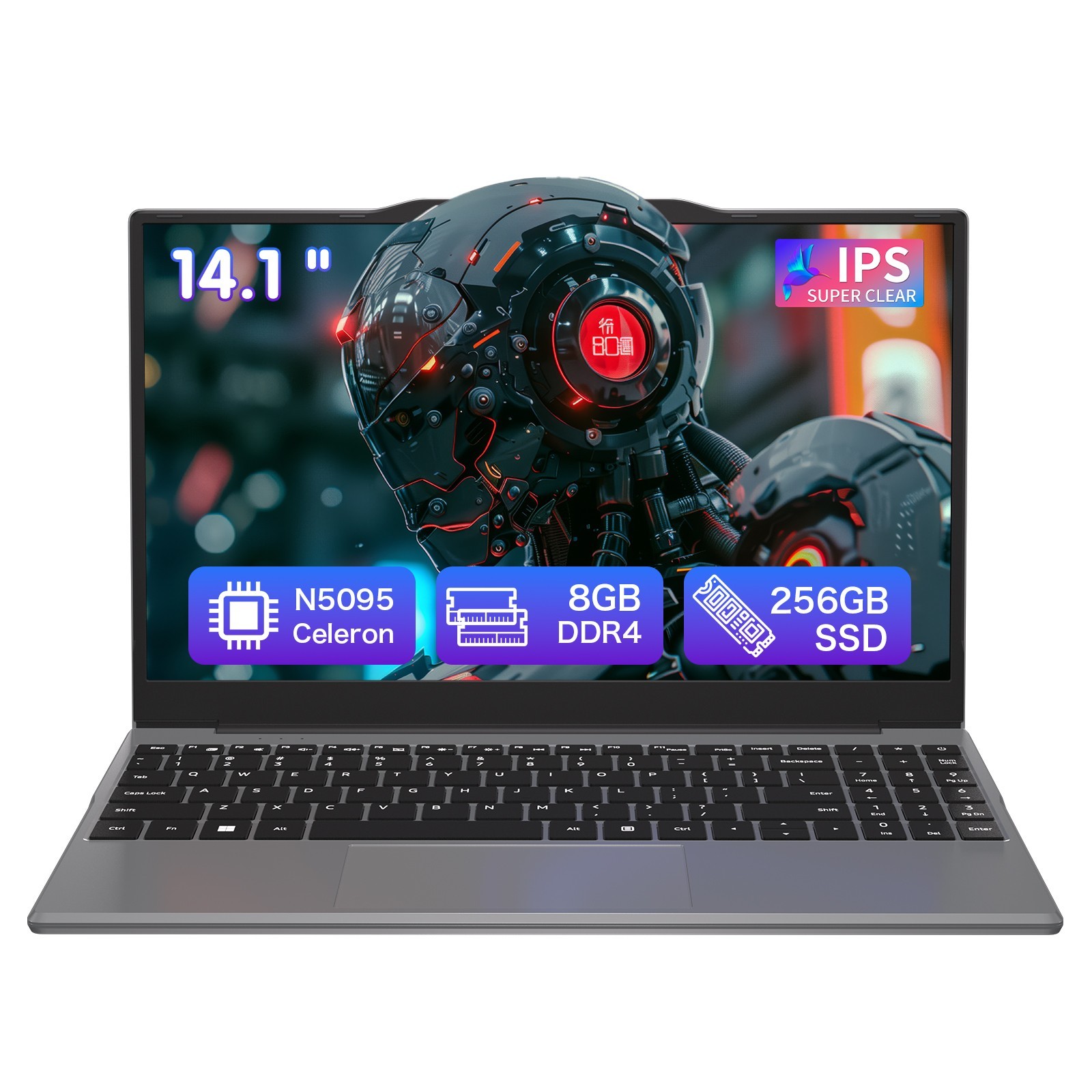Auusda 14.1'' New Laptop, Intel N5095, 8GB RAM, 256GB SSD, W11 Pro, Dual Channel