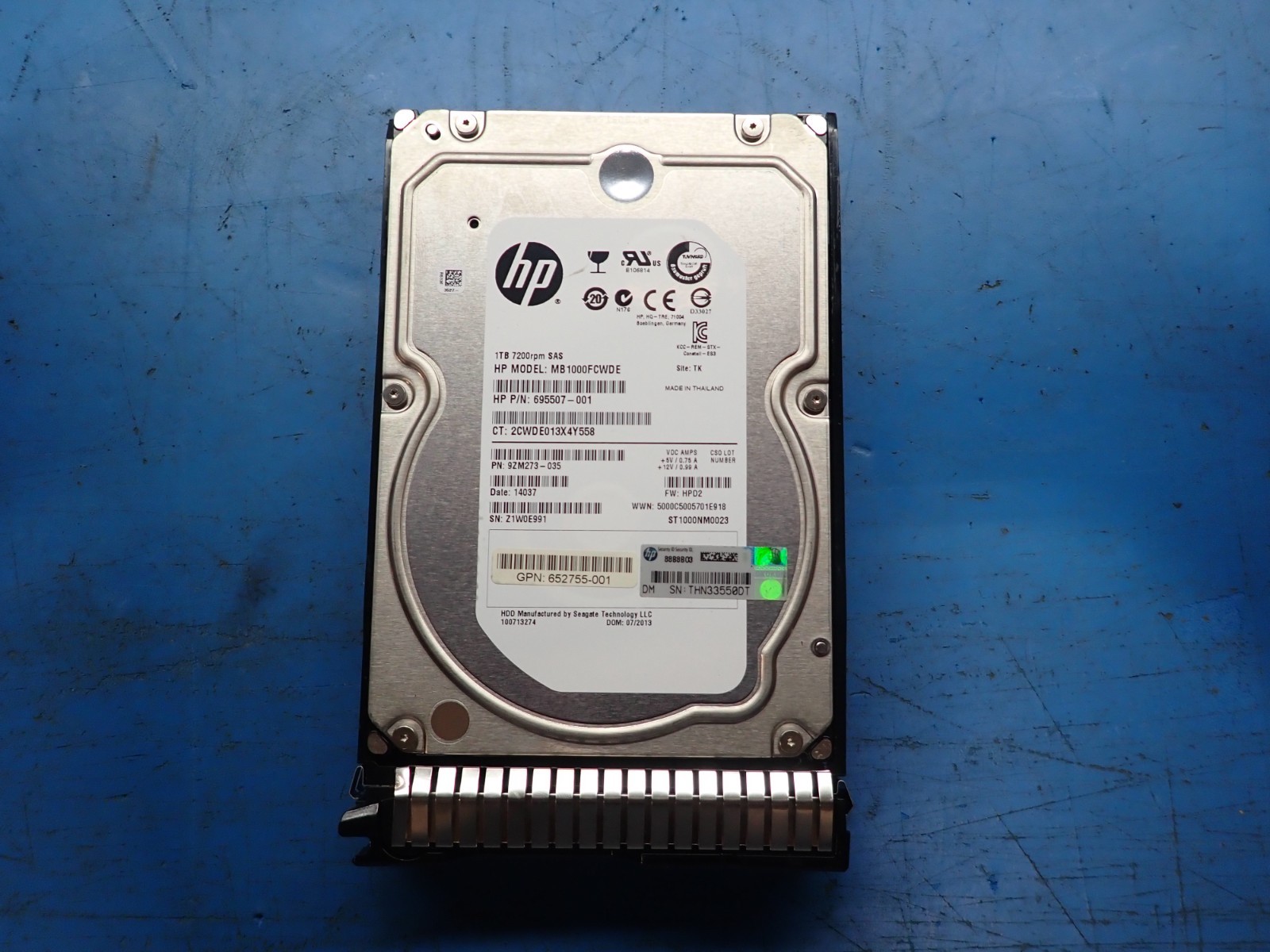 HP 695507-001 1TB 7.2K RPM 2.5" SAS MB1000FCWDE HDD Hard Disk Drive 9ZM273-035