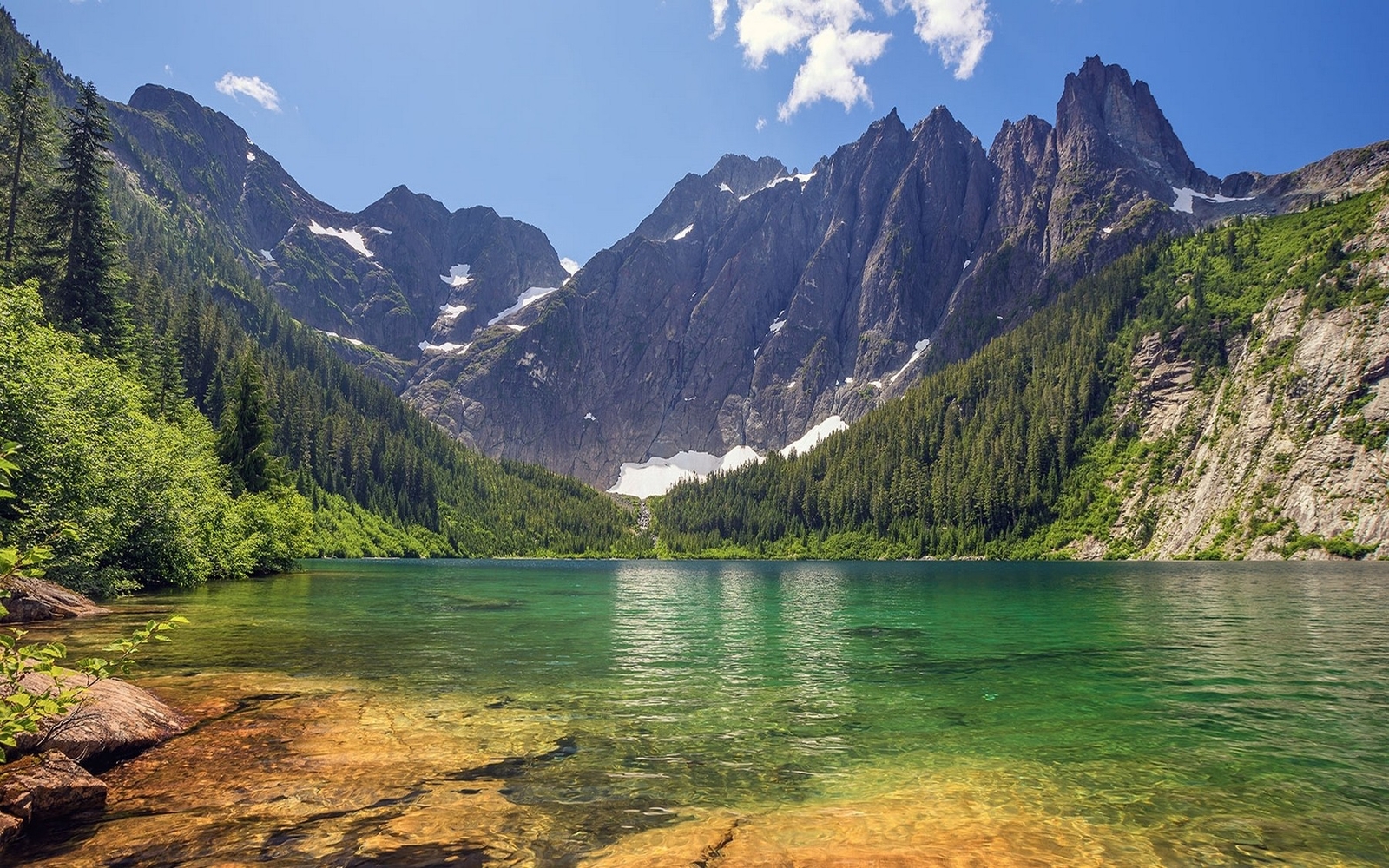 Landscape nature lake mountains forest Custom Gaming Mat Desk