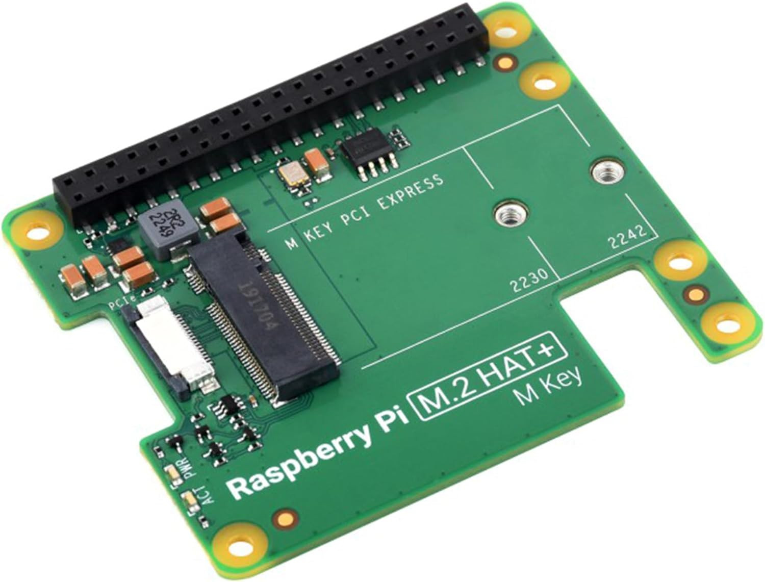 Official Pi Pcie to M.2 HAT for Raspberry Pi 5, HAT + Standard