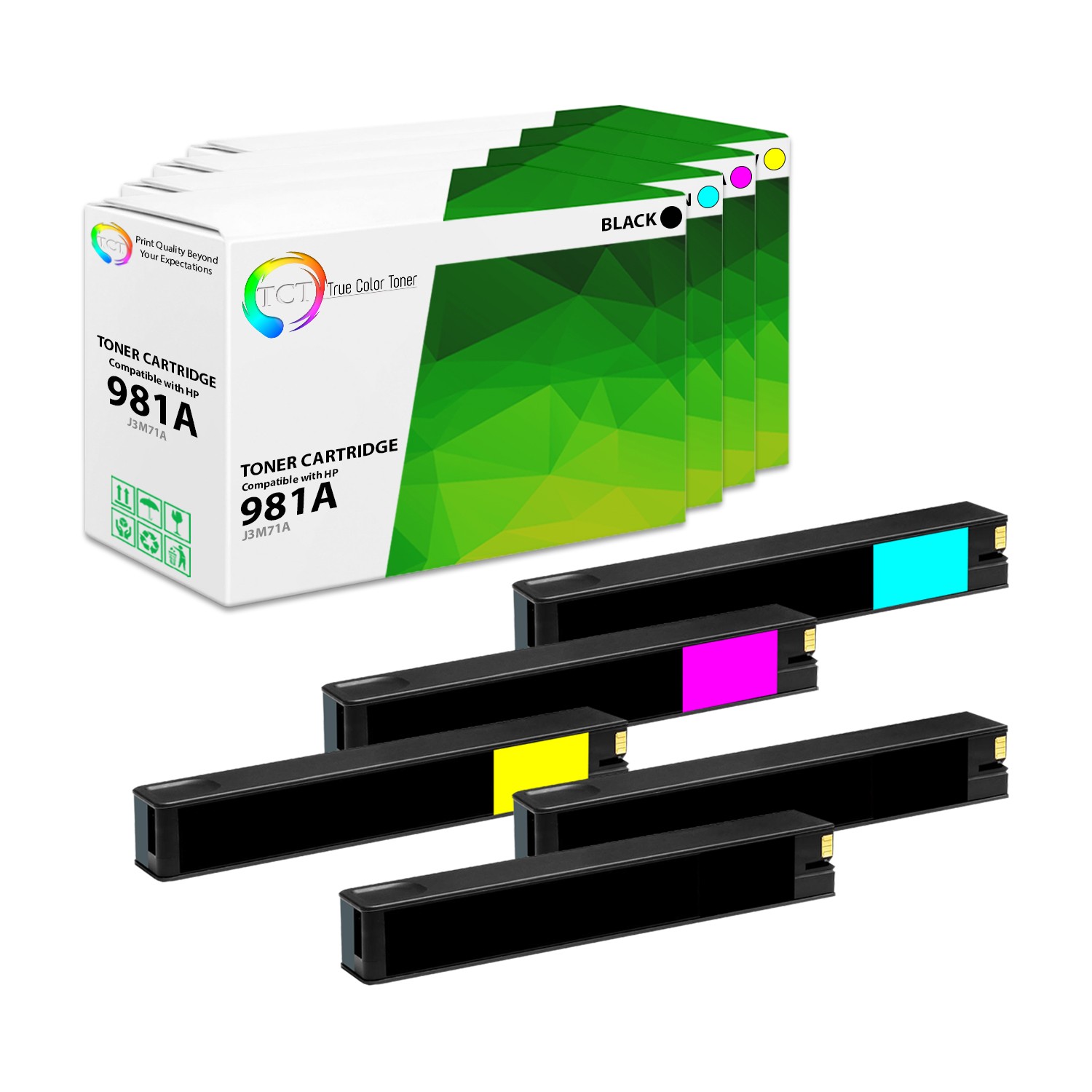 5Pk TCT 981A Combo For HP PageWide Color 556dn 556xh MFP 586z 586dn Compatible