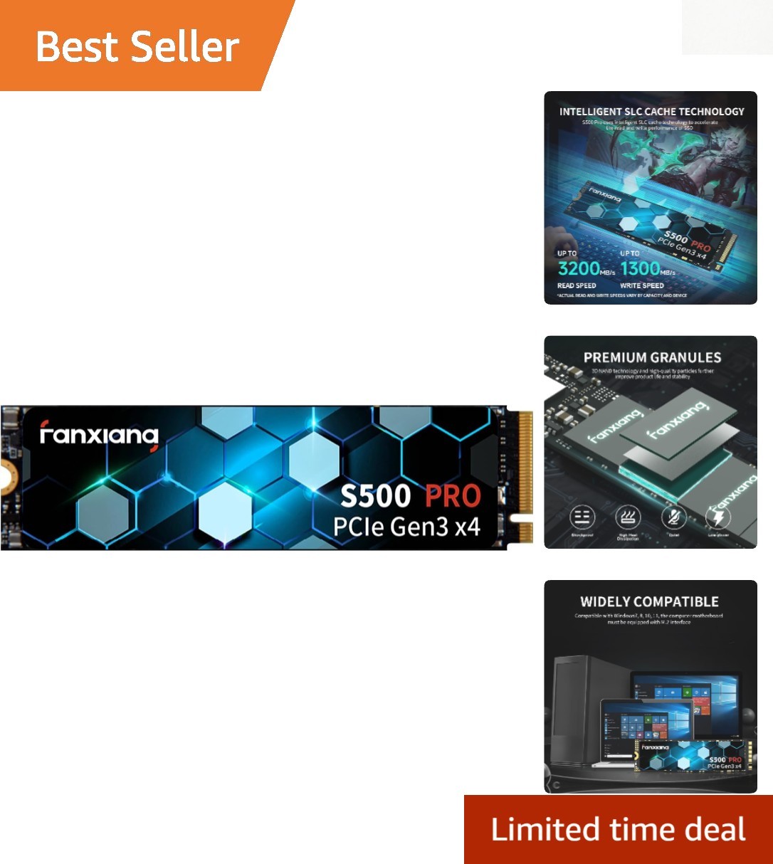 Ultra-Fast 512GB NVMe M.2 SSD with SLC Cache - Perfect for Gaming & Multimedia