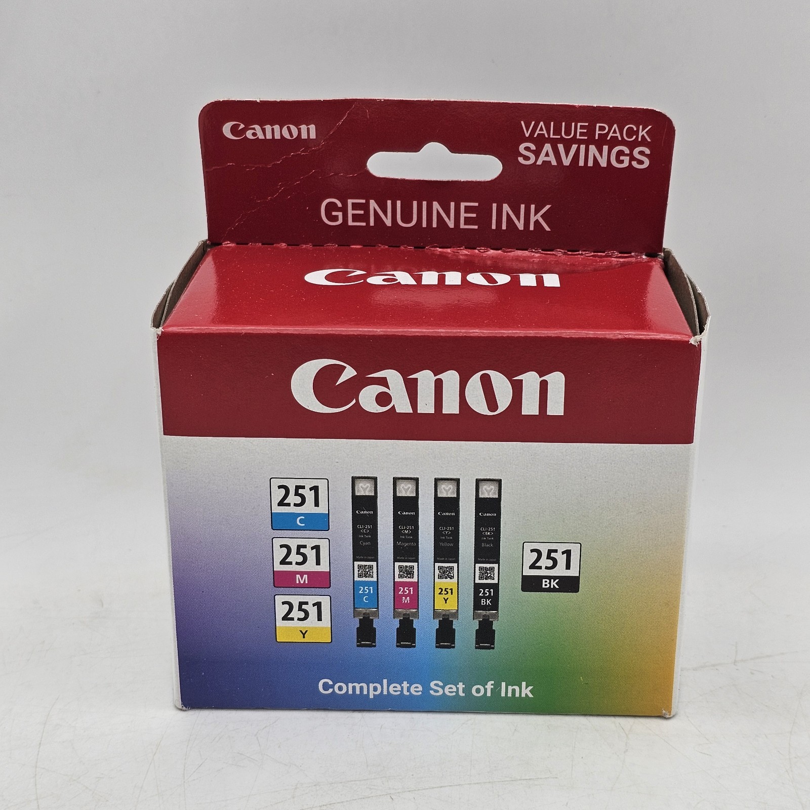 Genuine Canon CLI-251 Black Cyan Magenta Yellow Ink Cartridge Multi-Pack Set