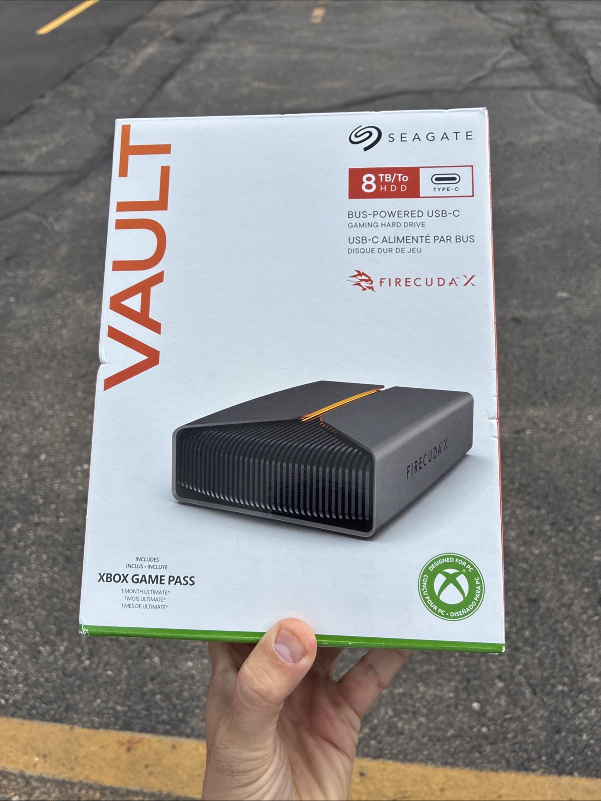 New Seagate Portable FireCuda X 8TB USB-C to USB-A HDD 4B63P1-570
