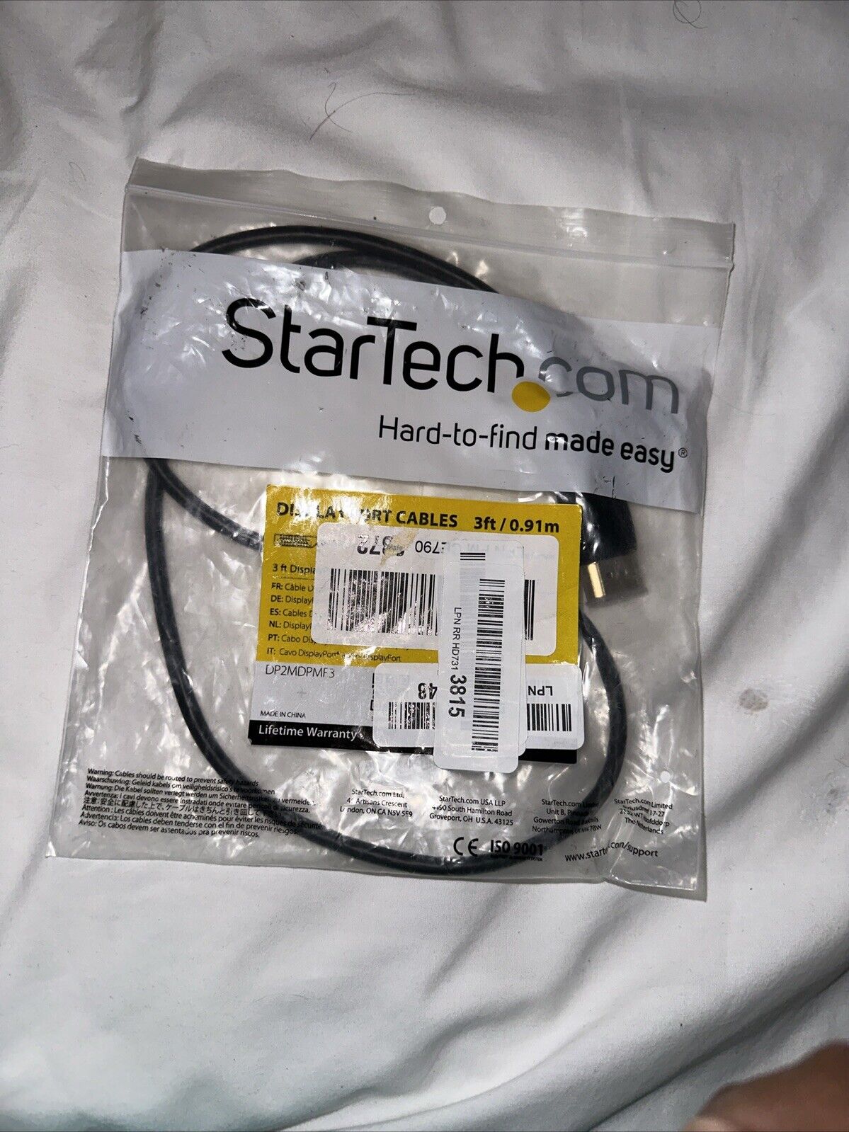 StarTech.com DP2MDPMF3 3 ft. Black Connector A: 1 - DisplayPort (20 pin)