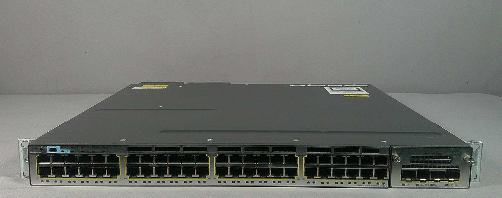 CISCO WS-C3750X-48PF-L 48-Port PoE+ Gigabit Switch IP Base *** Used Good ***