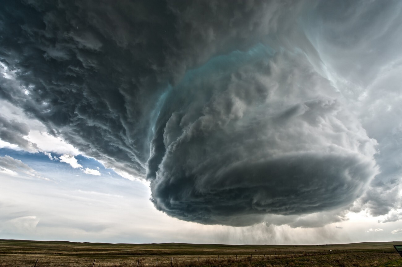 Landscape nature sky clouds tornado rain usa wyoming Custom Gaming Mat Desk