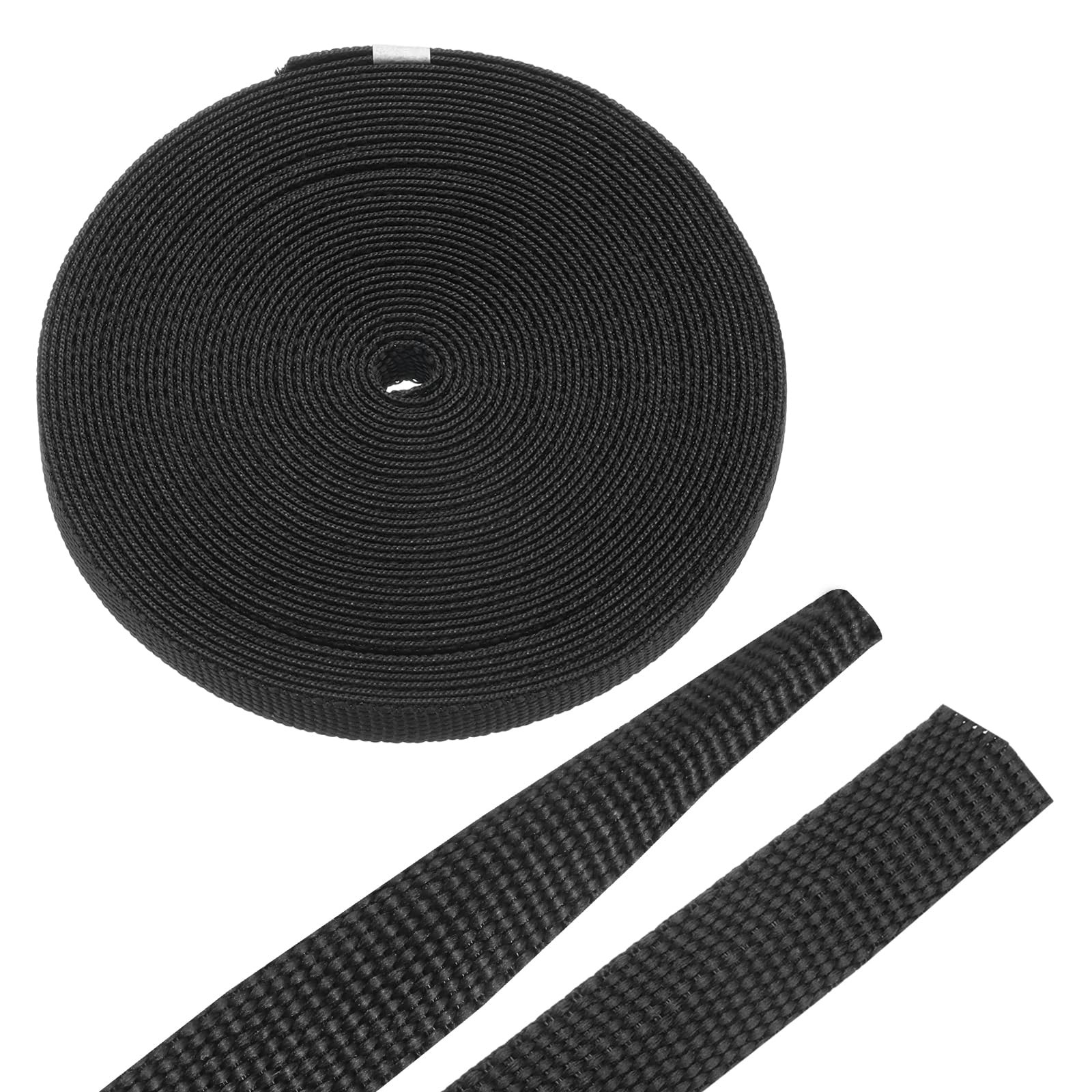 MECCANIXITY Braided Cable Sleeves Size 1/4 inch x 26ft Color Black