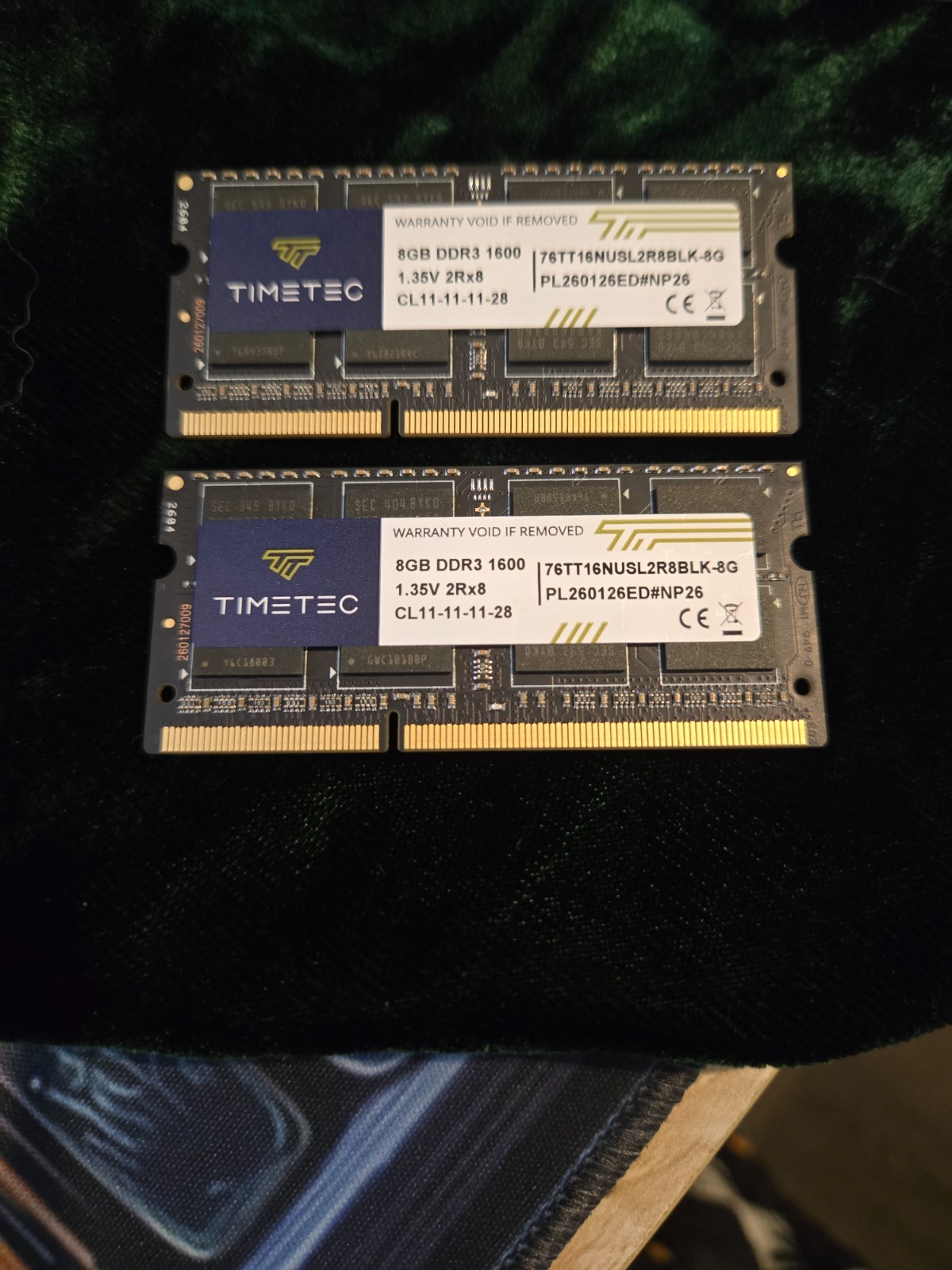 Timetec 16GB(8G x2) DDR3 1600 RAM Memory 76TT16NUSL2R8BLK-8G