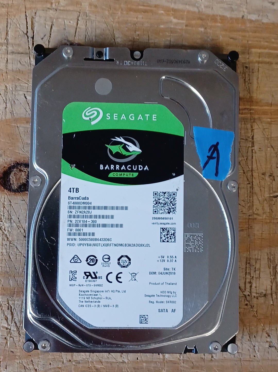 Seagate BarraCuda ST4000DM004 4TB 5400 RPM 256MB Cache SATA 6.0Gb/s 3.5" Desktop