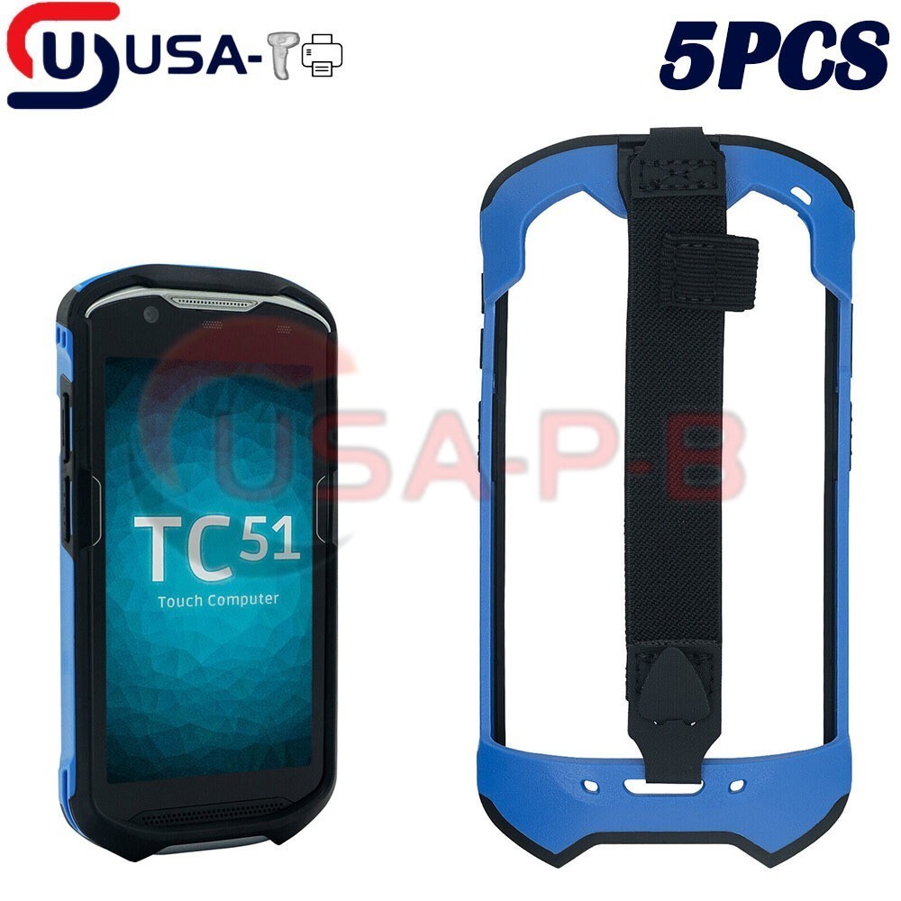 5PCS TC51 Blue Protect Cover Boot Handstrap For Zebra TC510K TC52 TC56 TC57