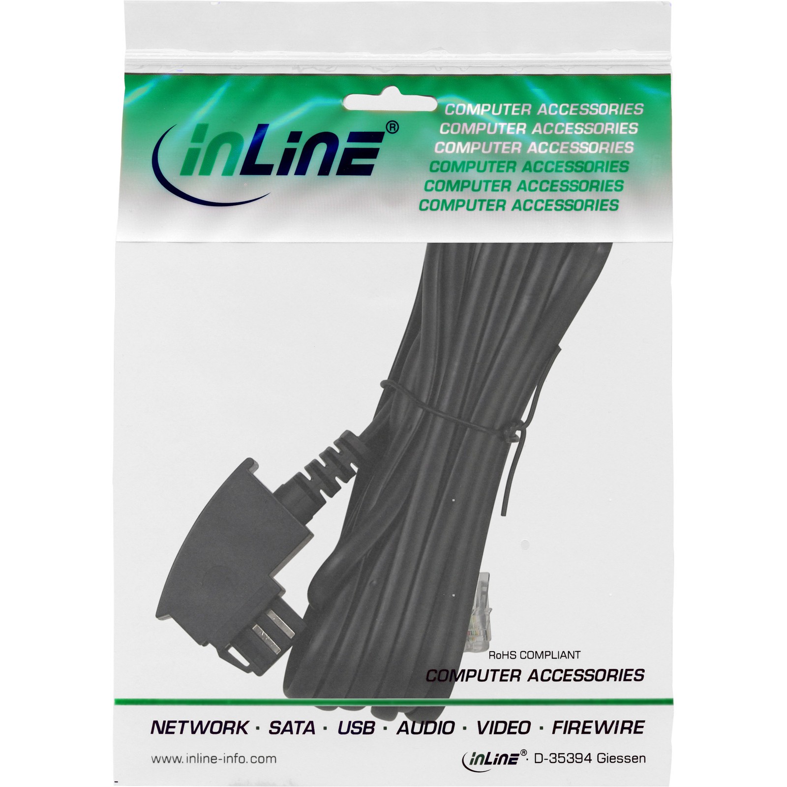 18816 Inline TAE-N Connection Cable to RJ11 (6P4C) 15m ~D~