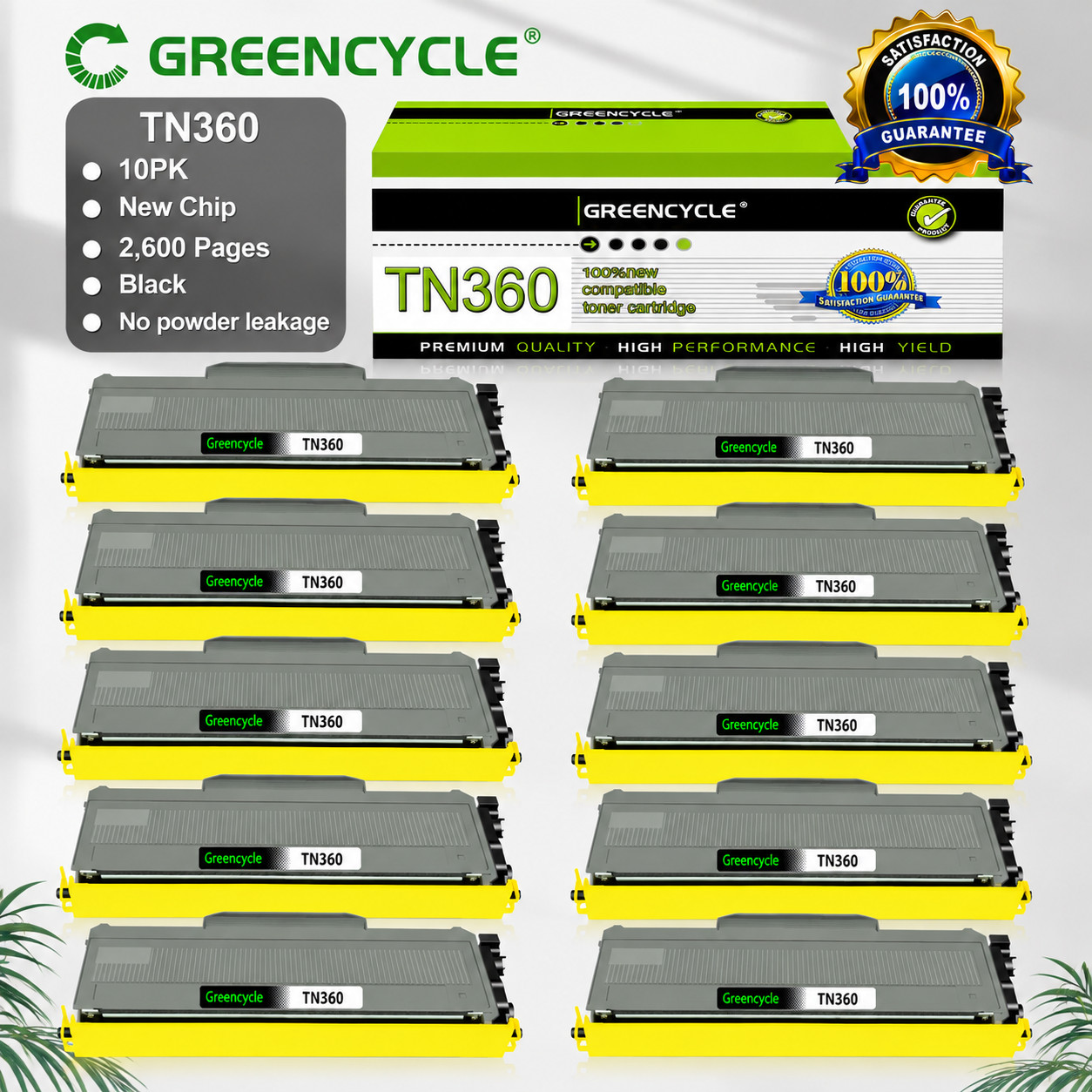 10PK TN360 TN330 Toner Cartridge Fits For Brother MFC-7340 MFC-7345DN MFC-7345N