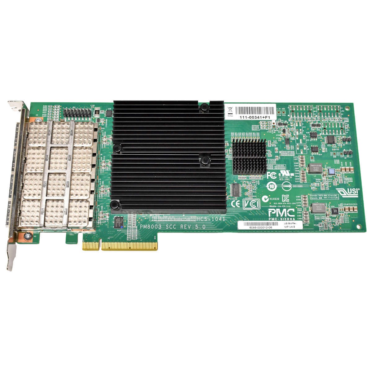 NetApp PMC Sierra PM8003 SCC 111-00341+F1 Quad Port QSFP 10GE NIC PCIe x8 FP