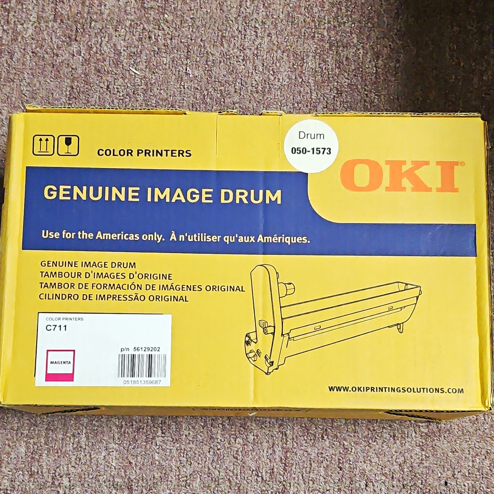 OKI Genuine Original Magenta Image Drum for C711 Printer, MPN 050-1573 56129202