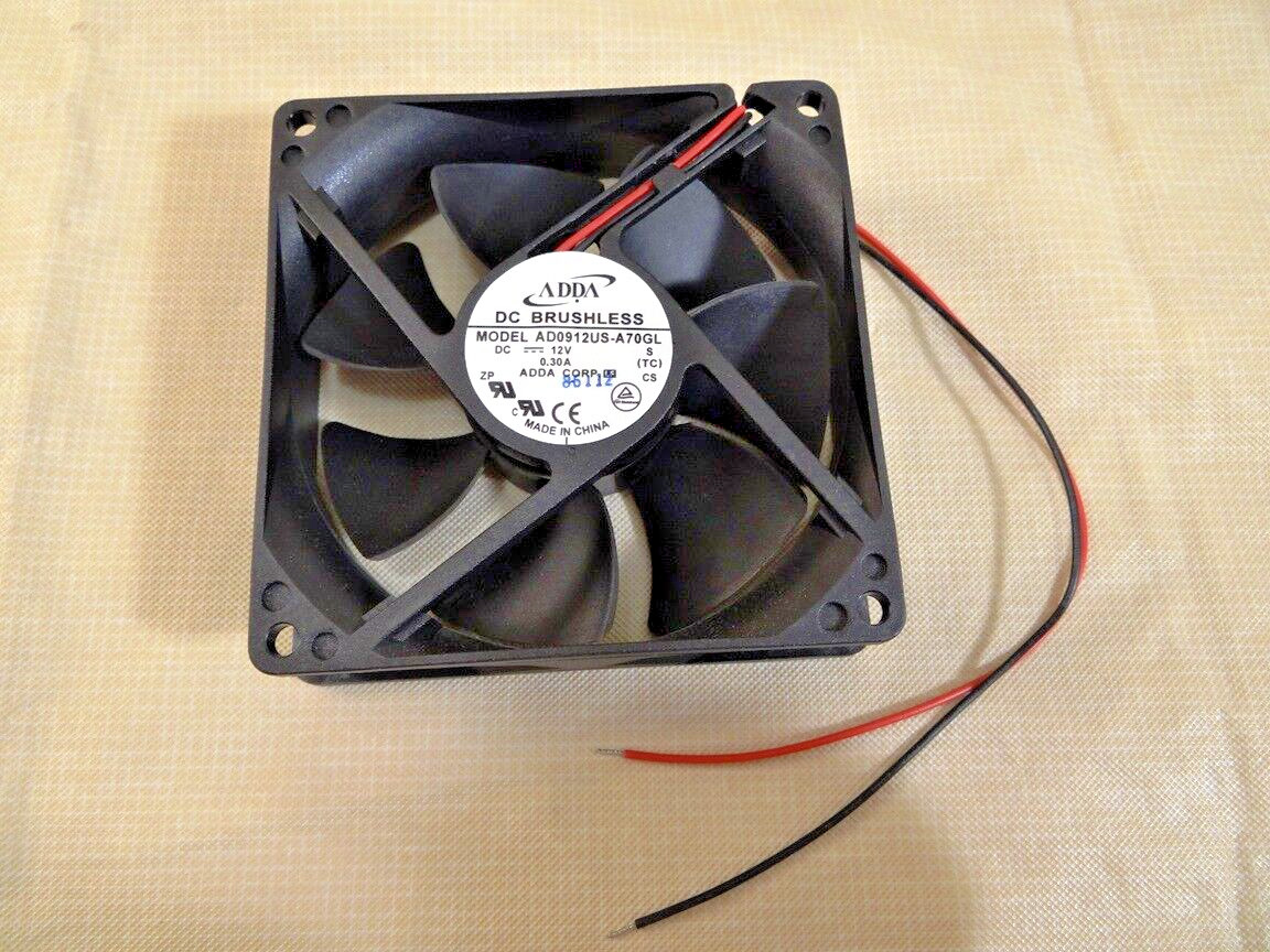 ADDA 12V DC 92 mm x 92mm x 25mm Brushless FAN AD0912US-A70GL (No connector)