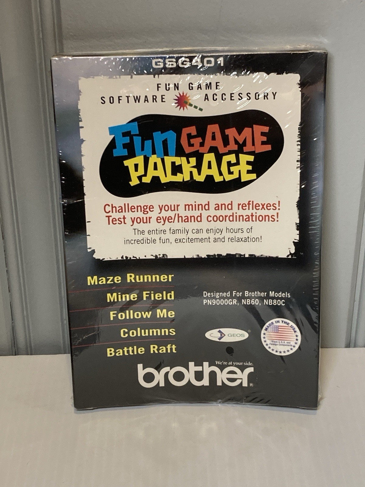 Brother GeoBook GSG401 Fun Game Package SEALED Software New 1998 GEOS Vintage