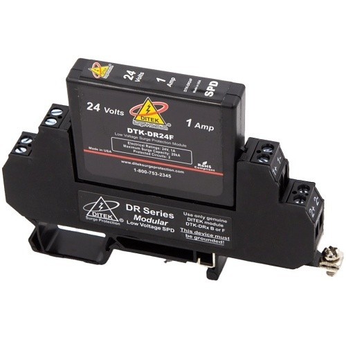 DITEK DTK-DR24F Surge Protector 24V 1A DIN-Rail Low Voltage Device
