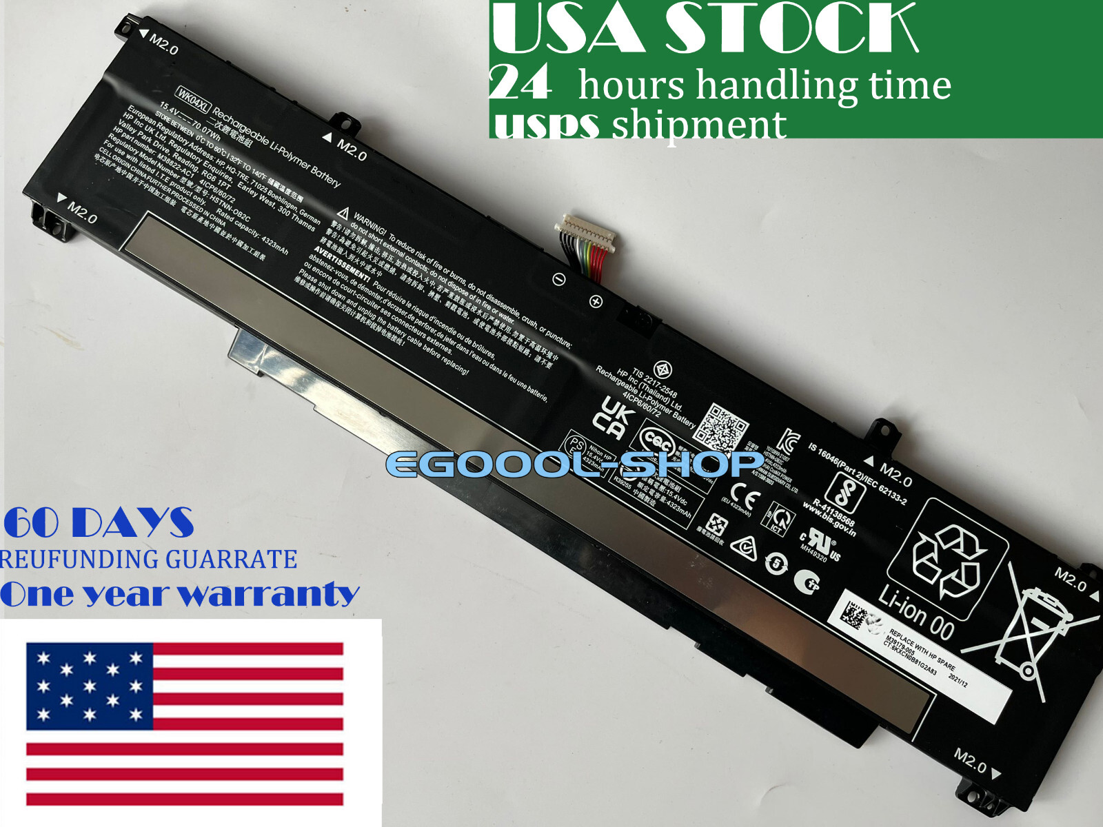 New Genuine WK04XL HSTNN-IB9V Battery for HP Victus 16-D 16-E  series 16-E0068NS