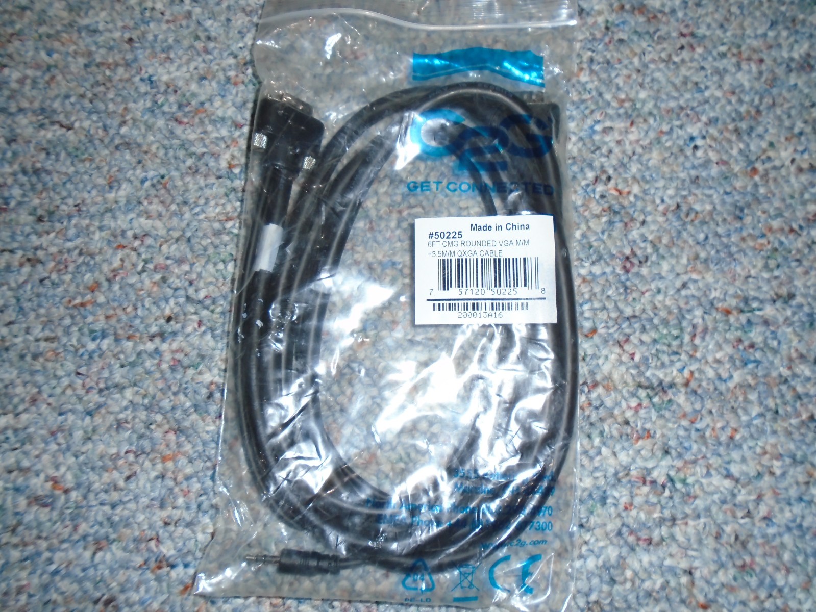 C2G Select VGA + 3.5 MM Stereo Audio A/V cable M/M In wall CMG Rated 50225