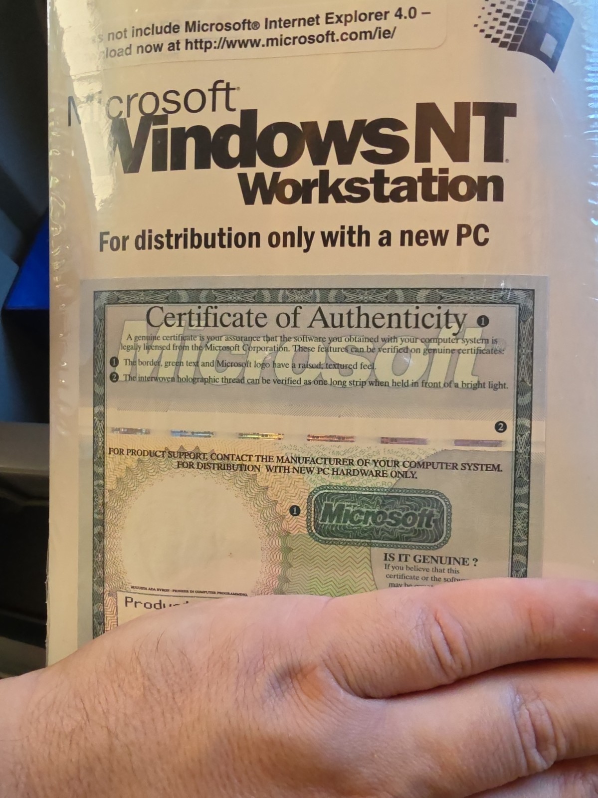 Microsoft Windows NT 4.0 Workstation CD With Key OEM And Boot Disks Book
