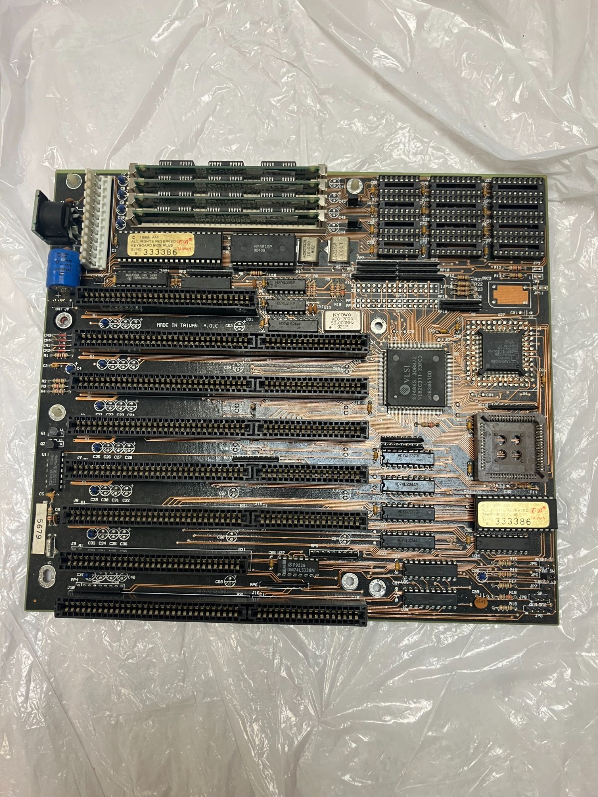 AMI? 386SX Bios Plus motherboard, with memory stick RAM (Untested) AS-IS