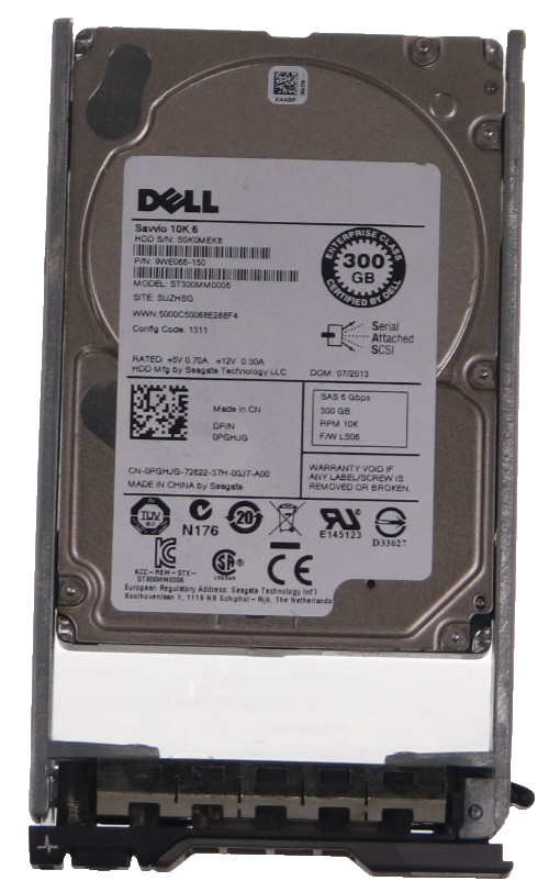 Lot of 2 Dell 300GB 10K RPM 6Gb/s 2.5" SAS Hard Drive PGHJG ST300MM0006 w/ Tray