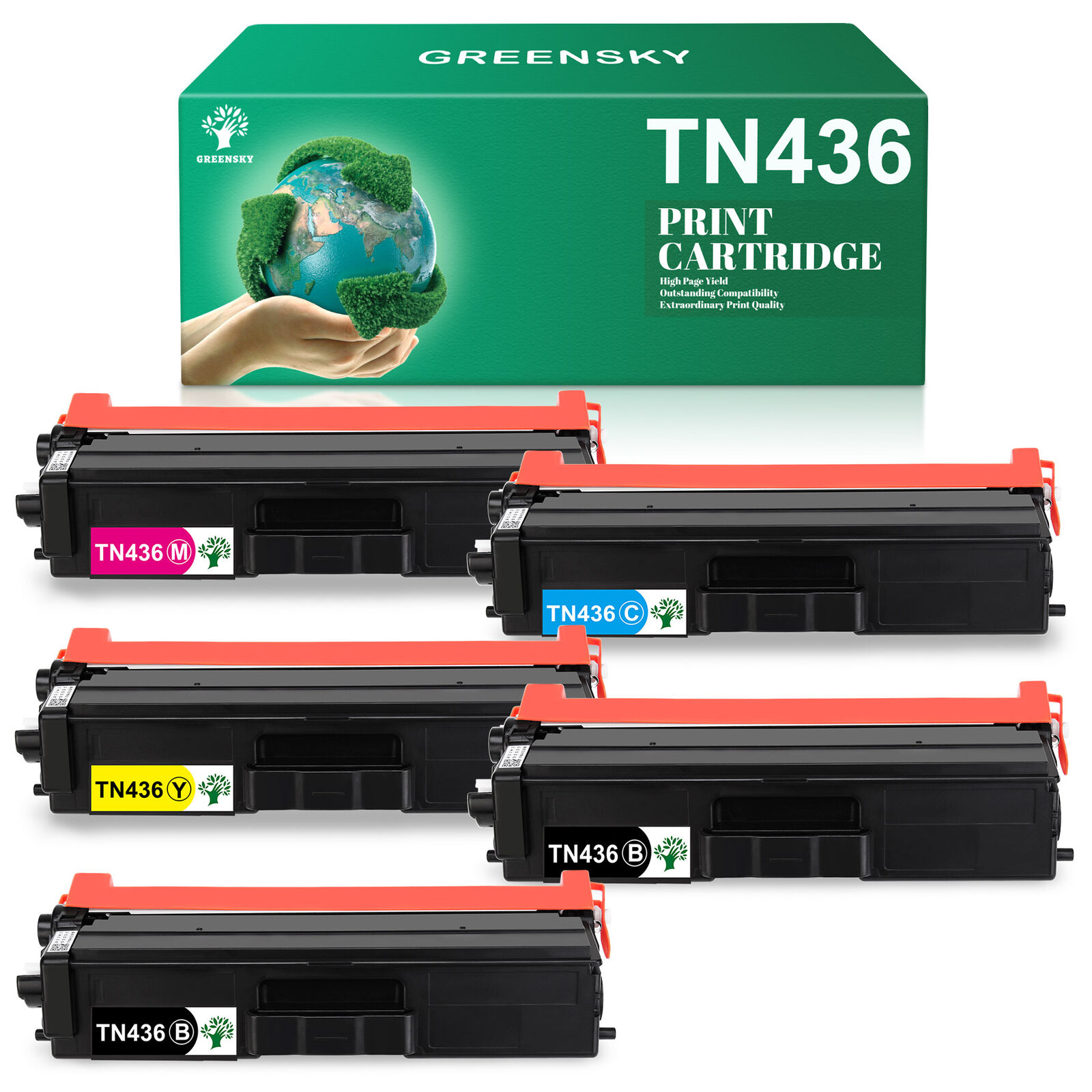 5Pc TN436 Toner Cartridge for Brother TN433 HL-L8360CDW HL-L8360CDWT High Yield