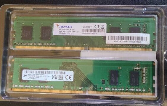 12gb RAM Memory (8gb + 4gb) DD4 3200 CL22 DIMM Modules