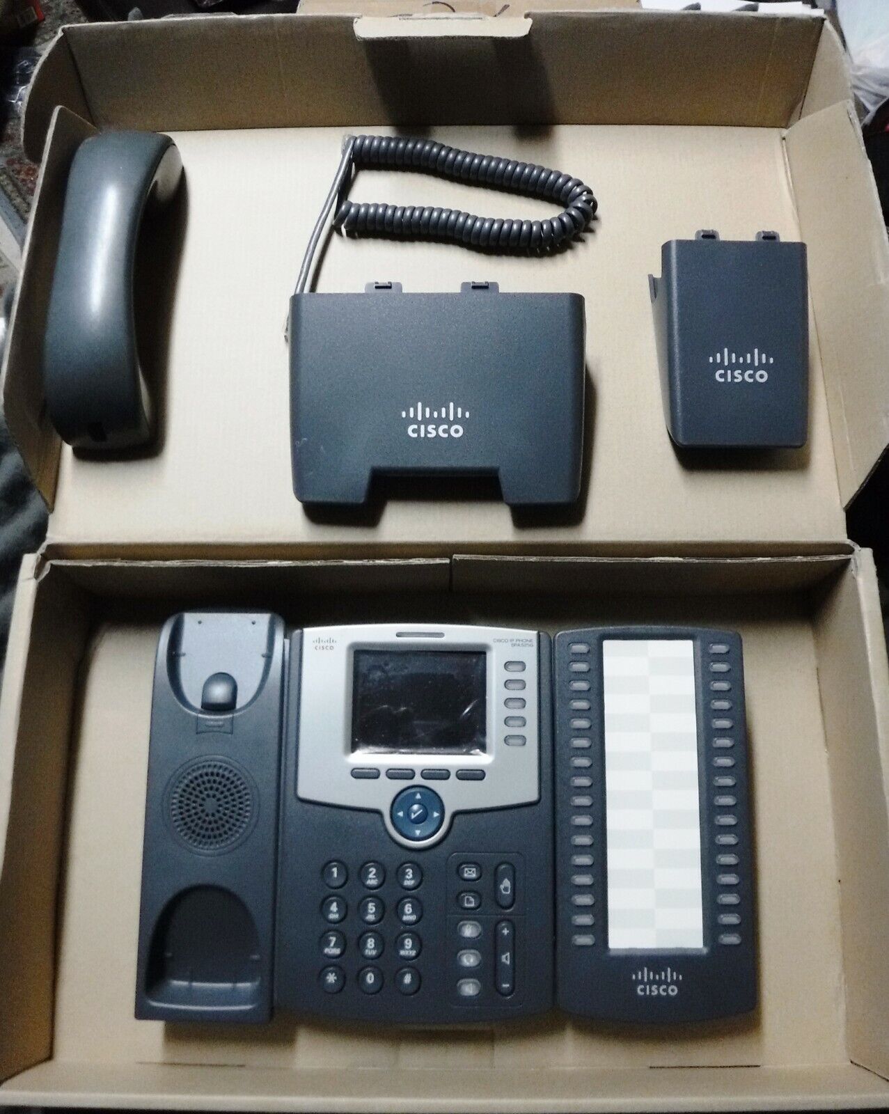 Cisco SPA525G2 IP VoIP Telephone w/SPA500S PoE Color 5 Line IP 1-YR Warranty