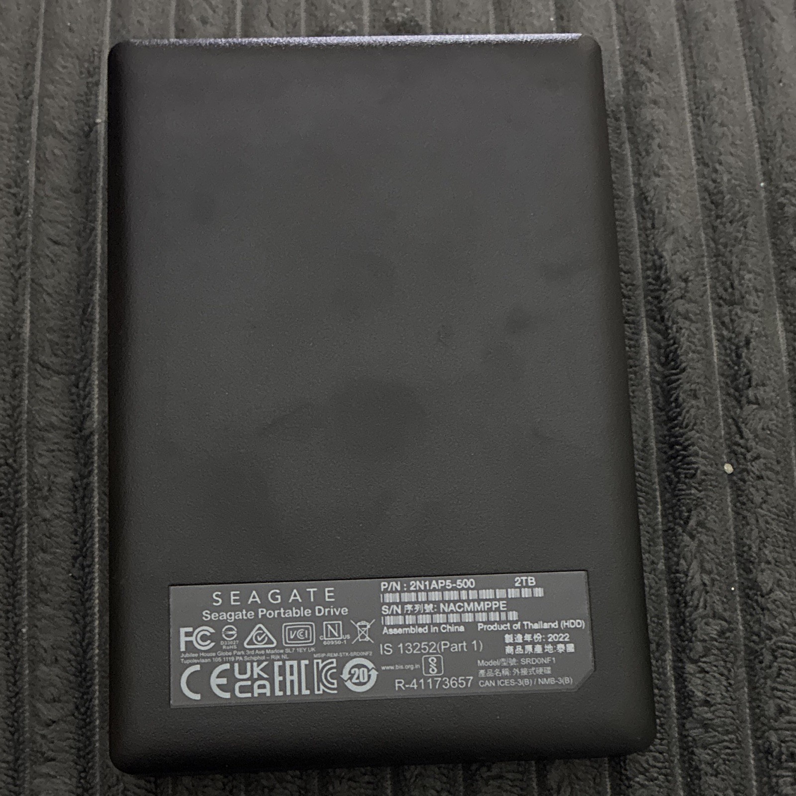 Seagate Portable Drive 2TB External Hard Drive HDD Black - UNIT ONLY / NO CABLES