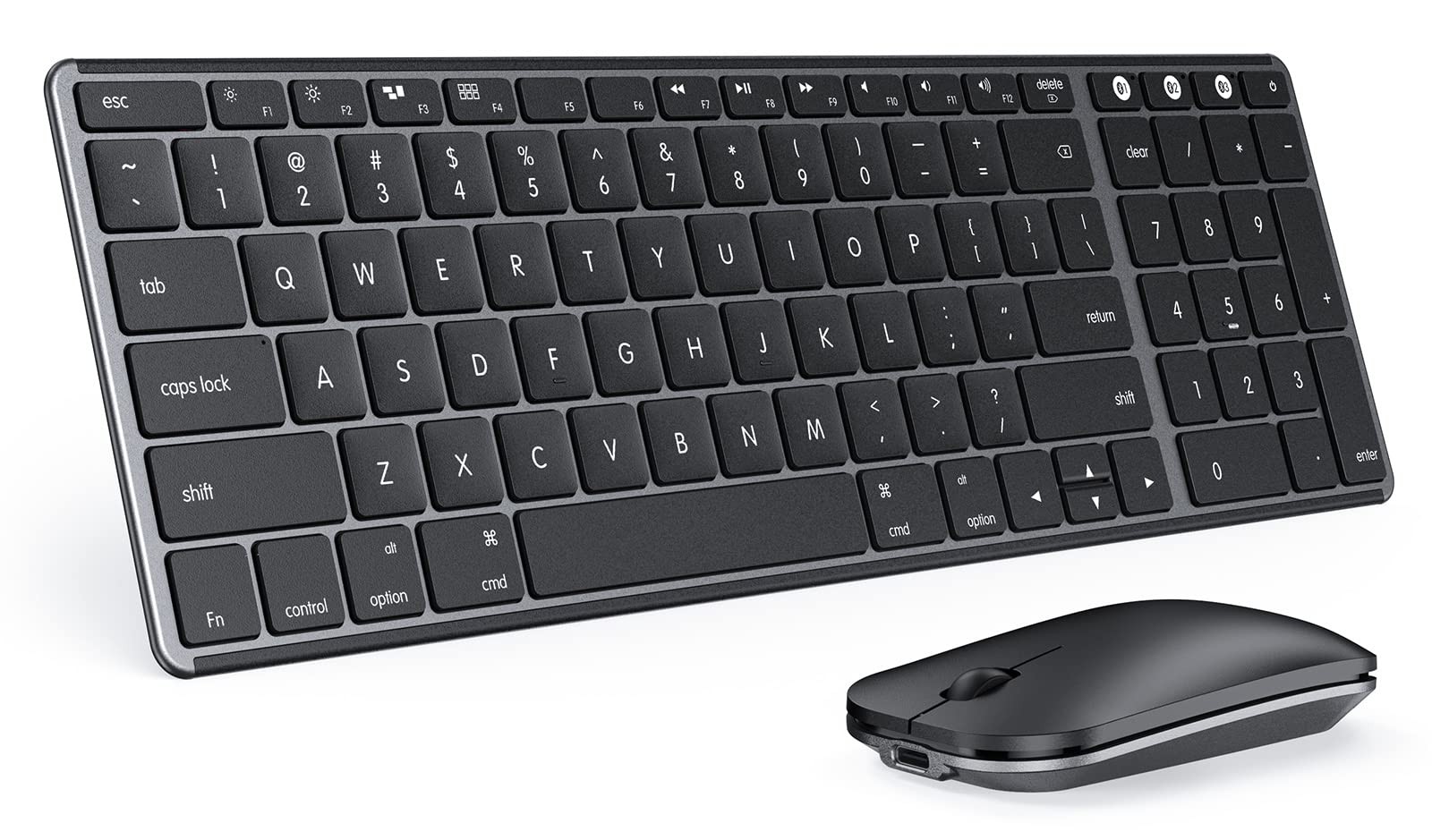 Bluetooth Keyboard and Mouse Combo for Mac, SKM642 Rechargeable Silent Wirele...