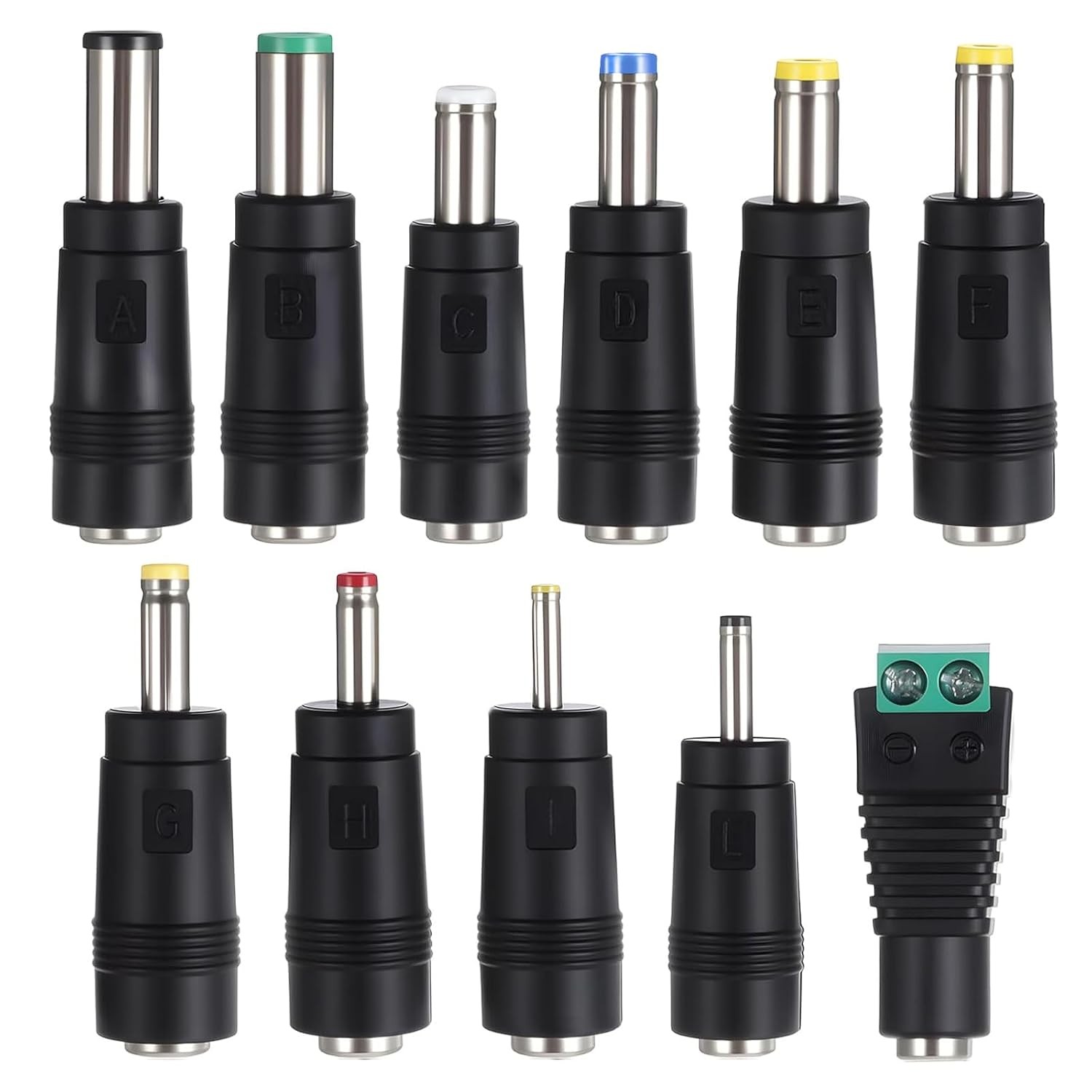 11Pcs DC Adapter Plug, Universal 5.5 x 2.1mm DC AC Power Connector