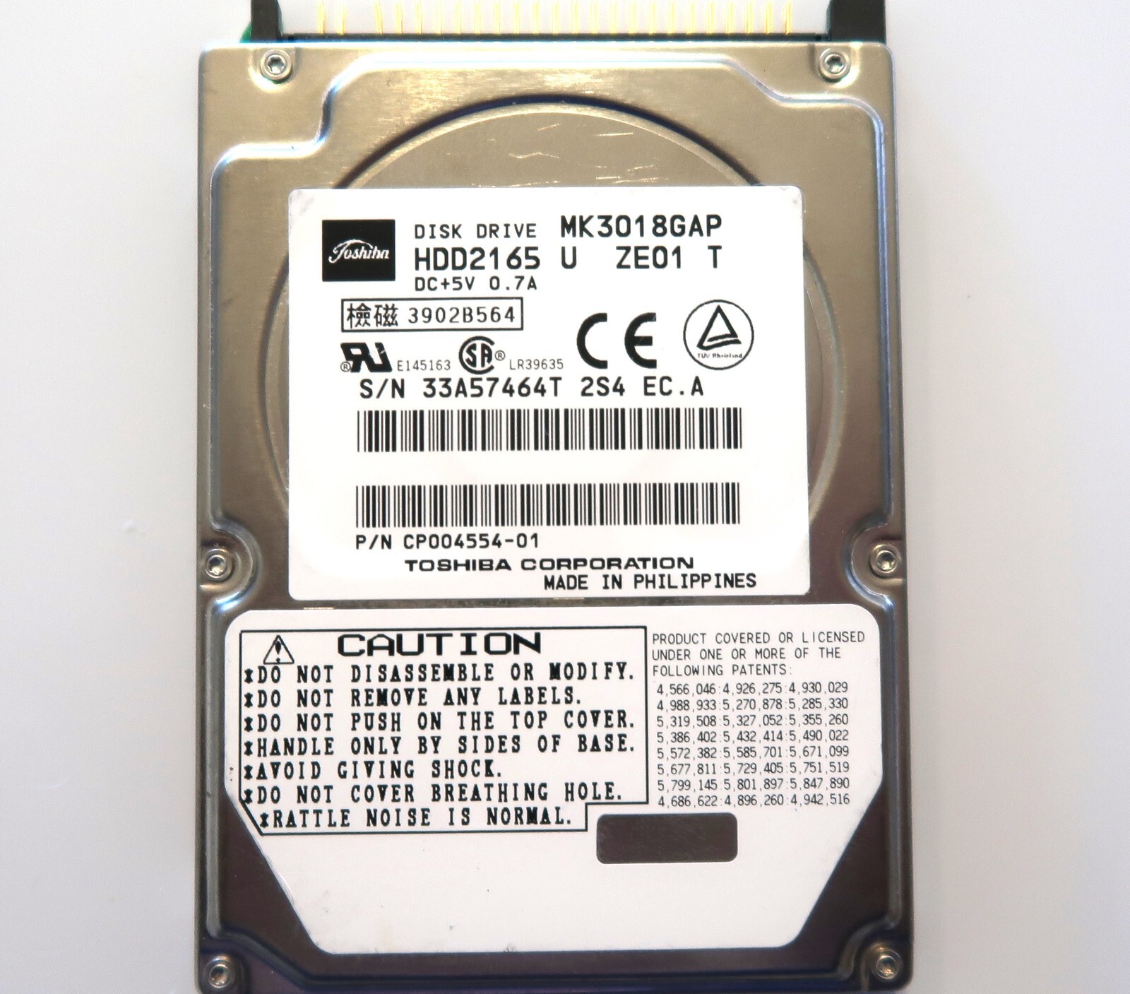 Toshiba MK3018GAP (HDD2165 U ZE01 T) 211 A0/M2.01A 30gb 2.5" IDE/ATA HDD