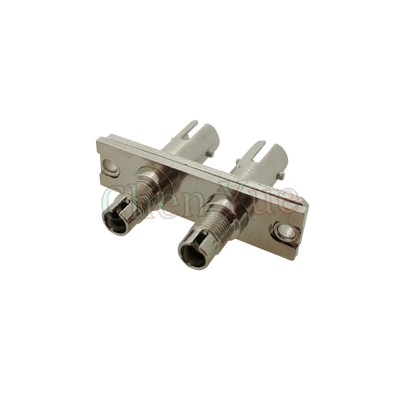 2pcs DIN-ST Hybrid Duplex Fiber Adapter Female to Female Rectangular Connector