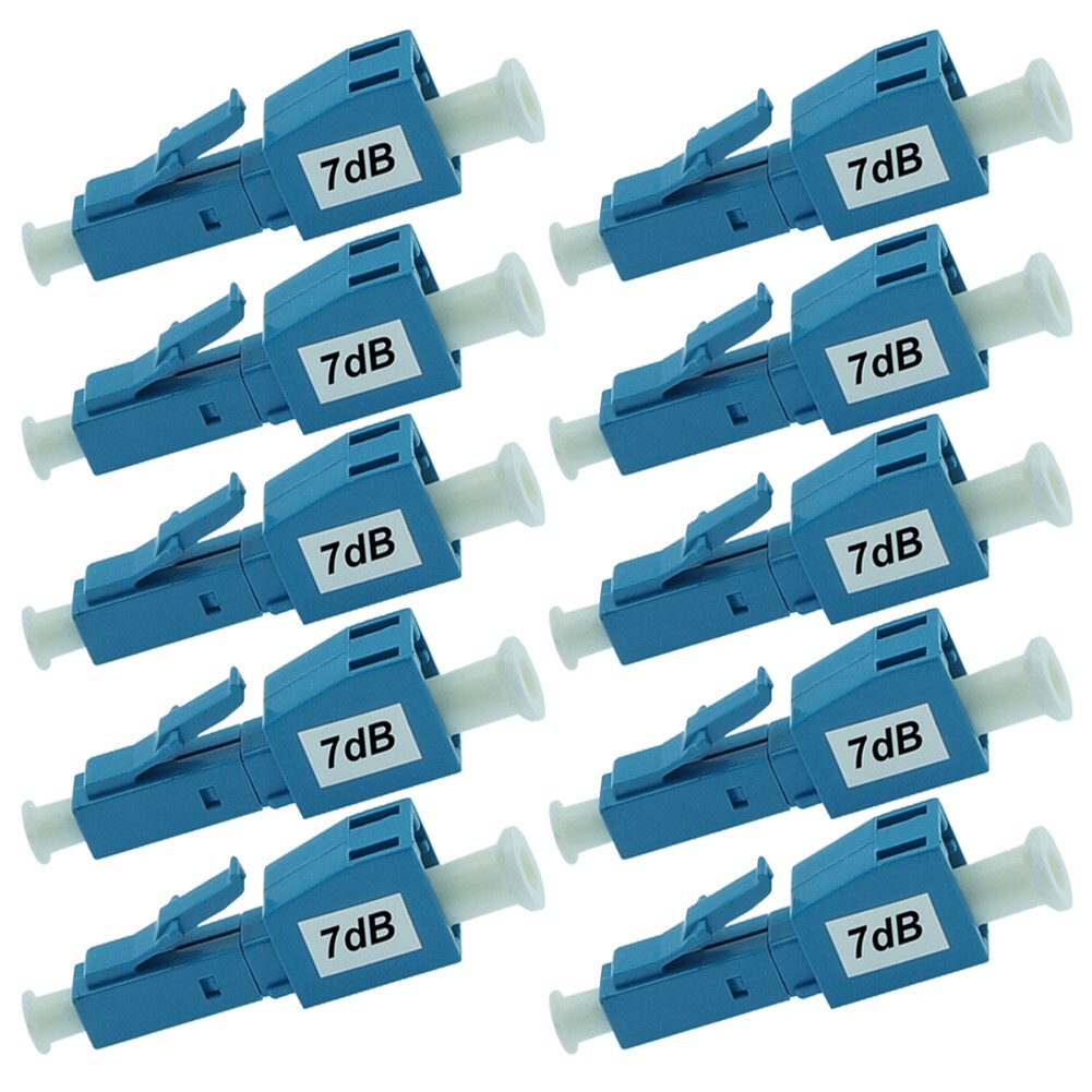 10x 7dB LC/UPC Connector Fiber Optic Optical Attenuator Plug-in Type Single Mode