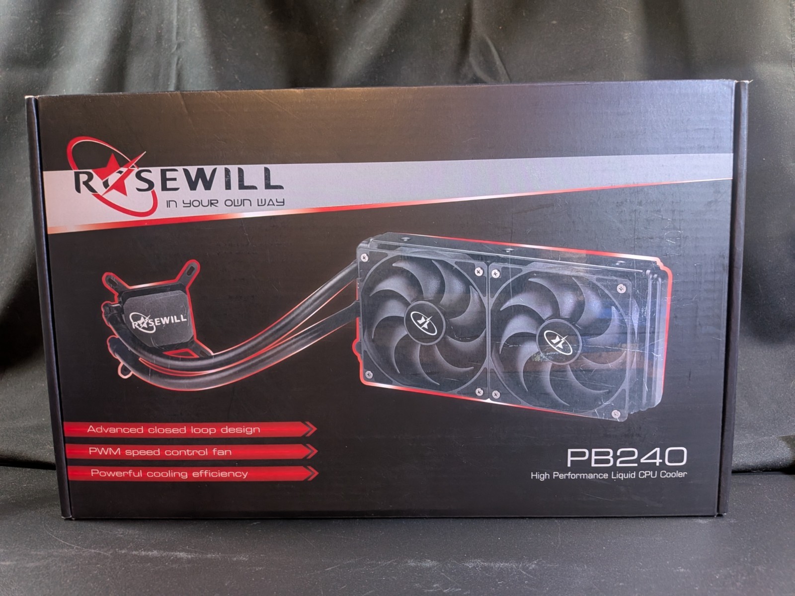 Rosewill PB240 Liquid CPU Cooler Black 240mm Radiator Water Cooling NIB