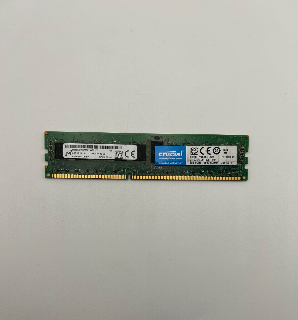 Crucial / Micron 8GB 1Rx4 DDR3L-1600 ECC RDIMM Server RAM PC3L-12800R CT8G3ERSLS