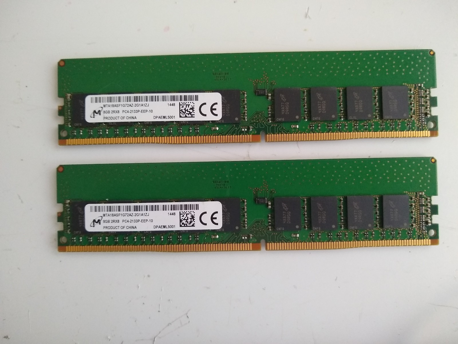Used Micron MTA18ASF1G72AZ-2G1A1ZJ 16GB (2x8GB) 2Rx8 PC4-2133P