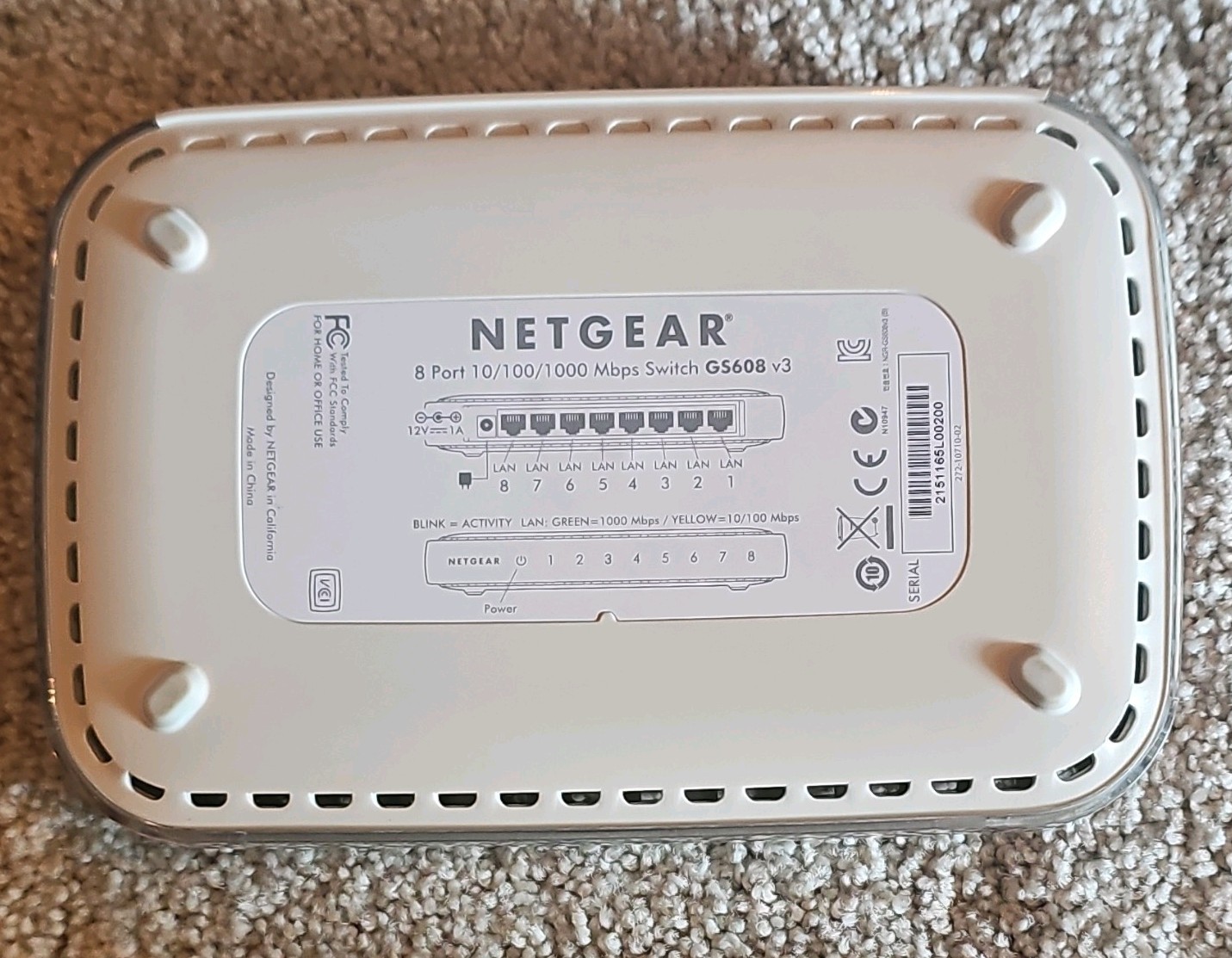 NETGEAR GS608 v3 8-Port Gigabit Unmanaged Ethernet Switch RJ-45
