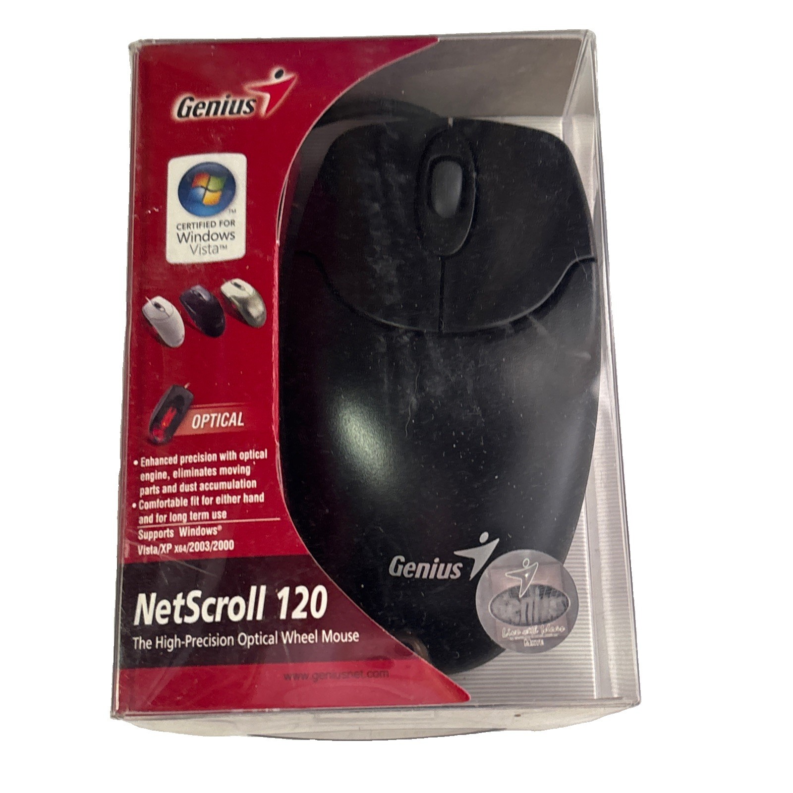 Vintage Genius NetScroll 120 PS/2 Mouse Black, NOS