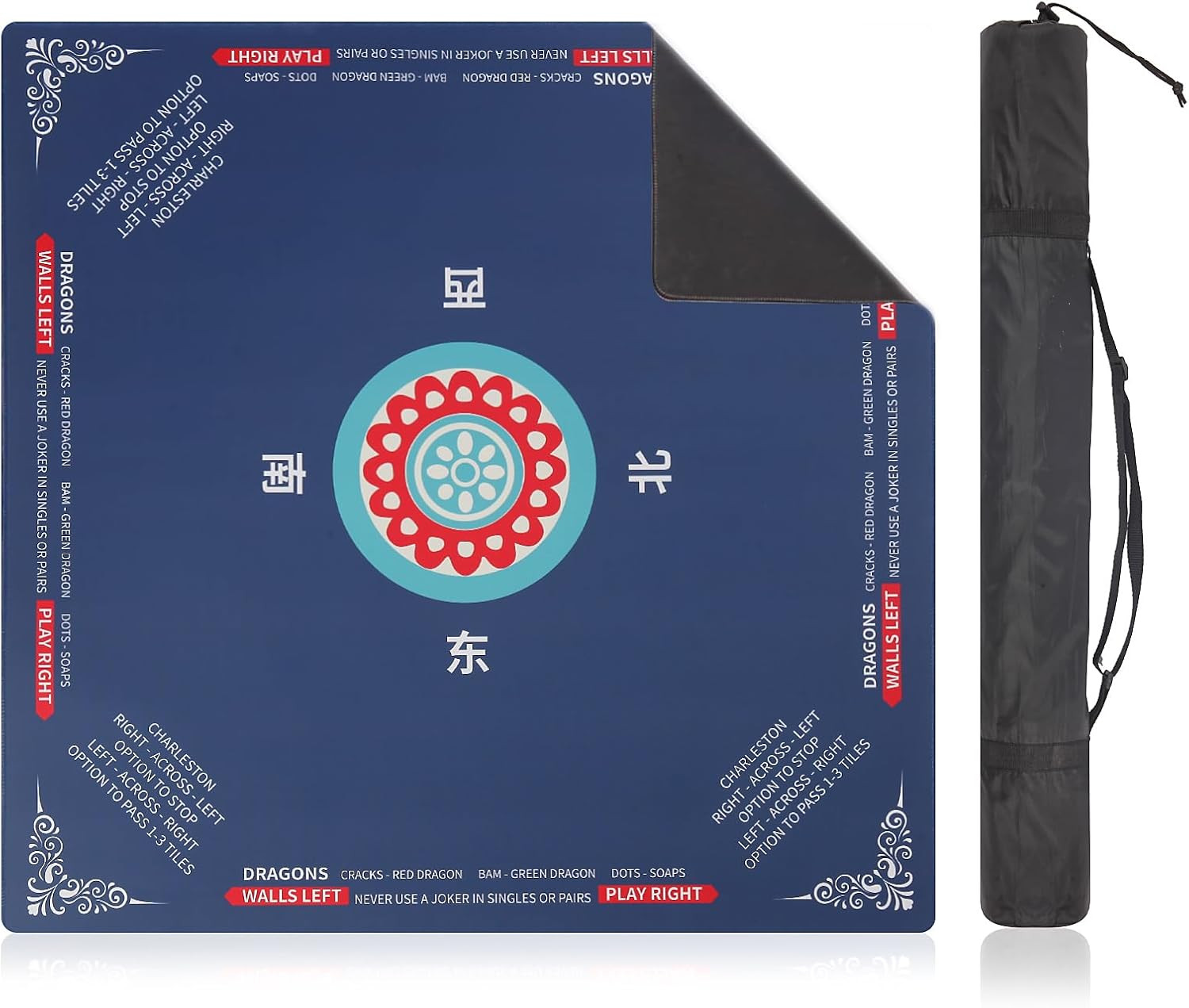 Mahjong Mat 31.5" Non-Slip Noise Reduction Gaming Table Cover