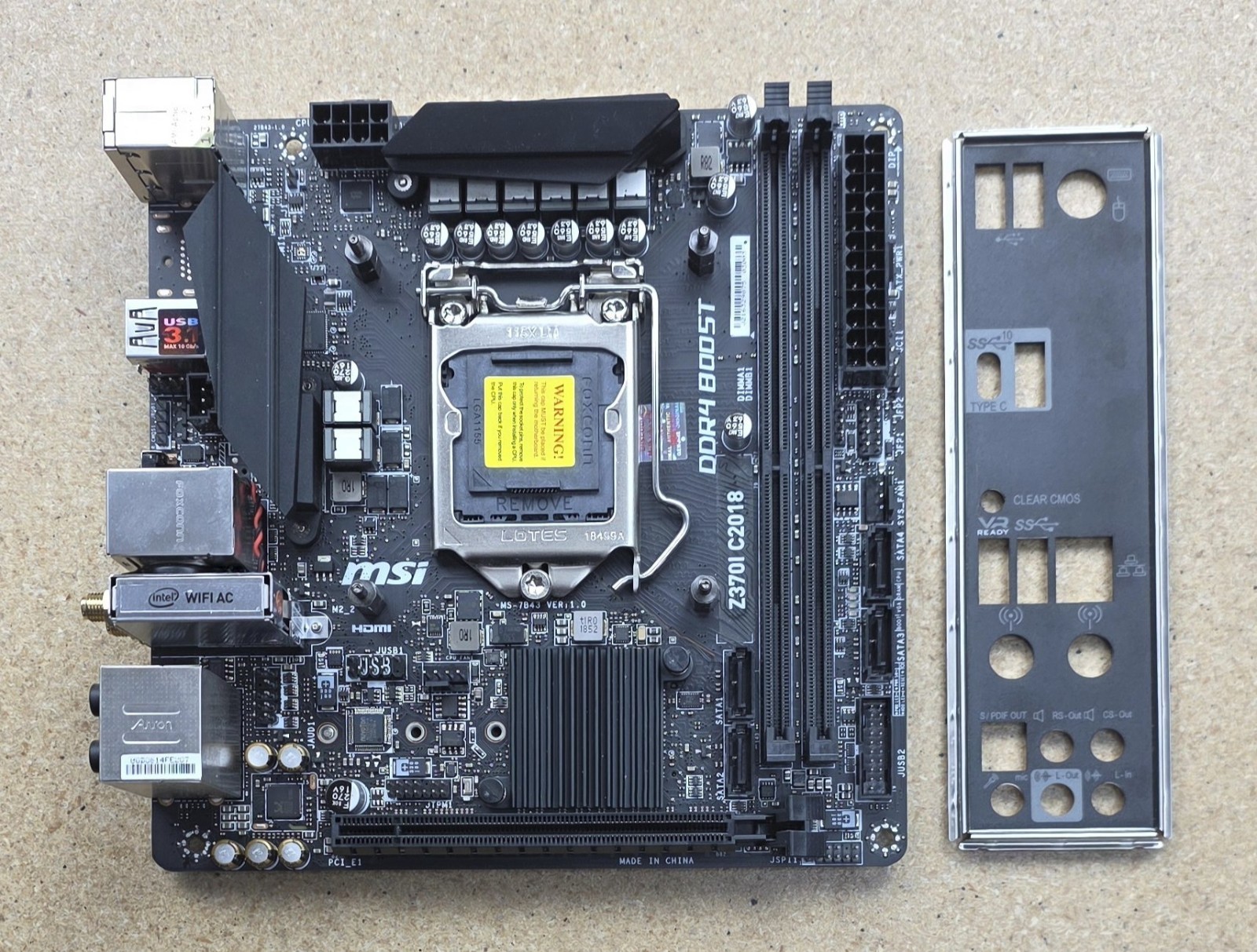 MSI Z370I GAMING PRO CARBON AC CORSAIR EDITION LGA 1151 (300 Series) Motherboard