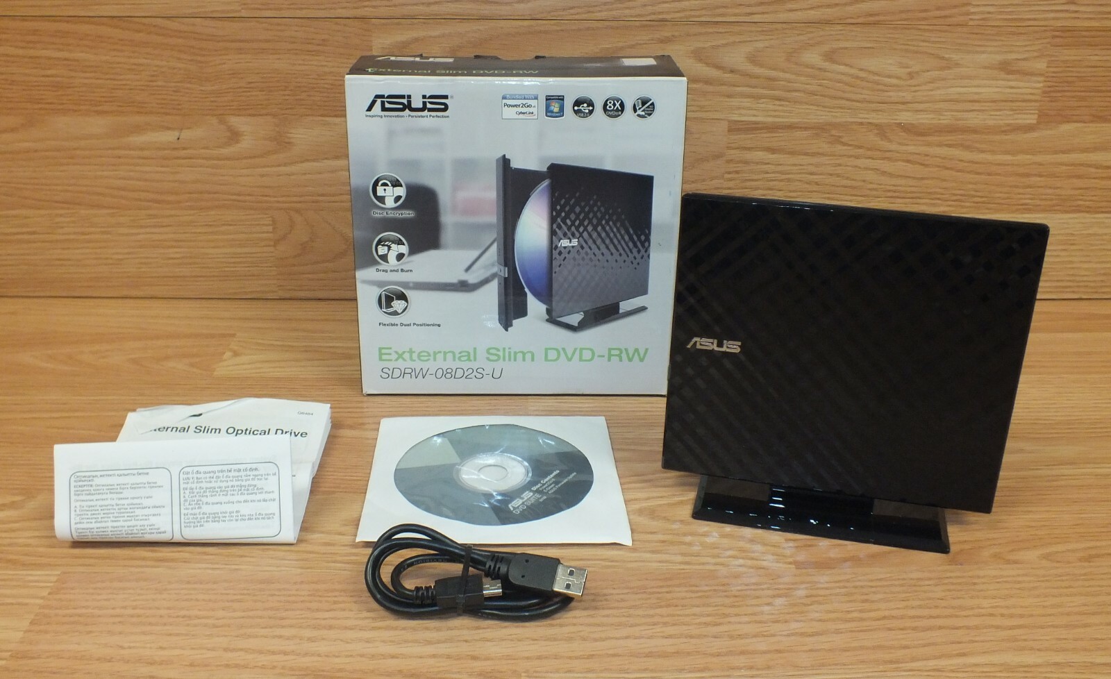 Genuine Asus (SDRW-08D2S-U) External Slim DVD-RW Drive **READ** 