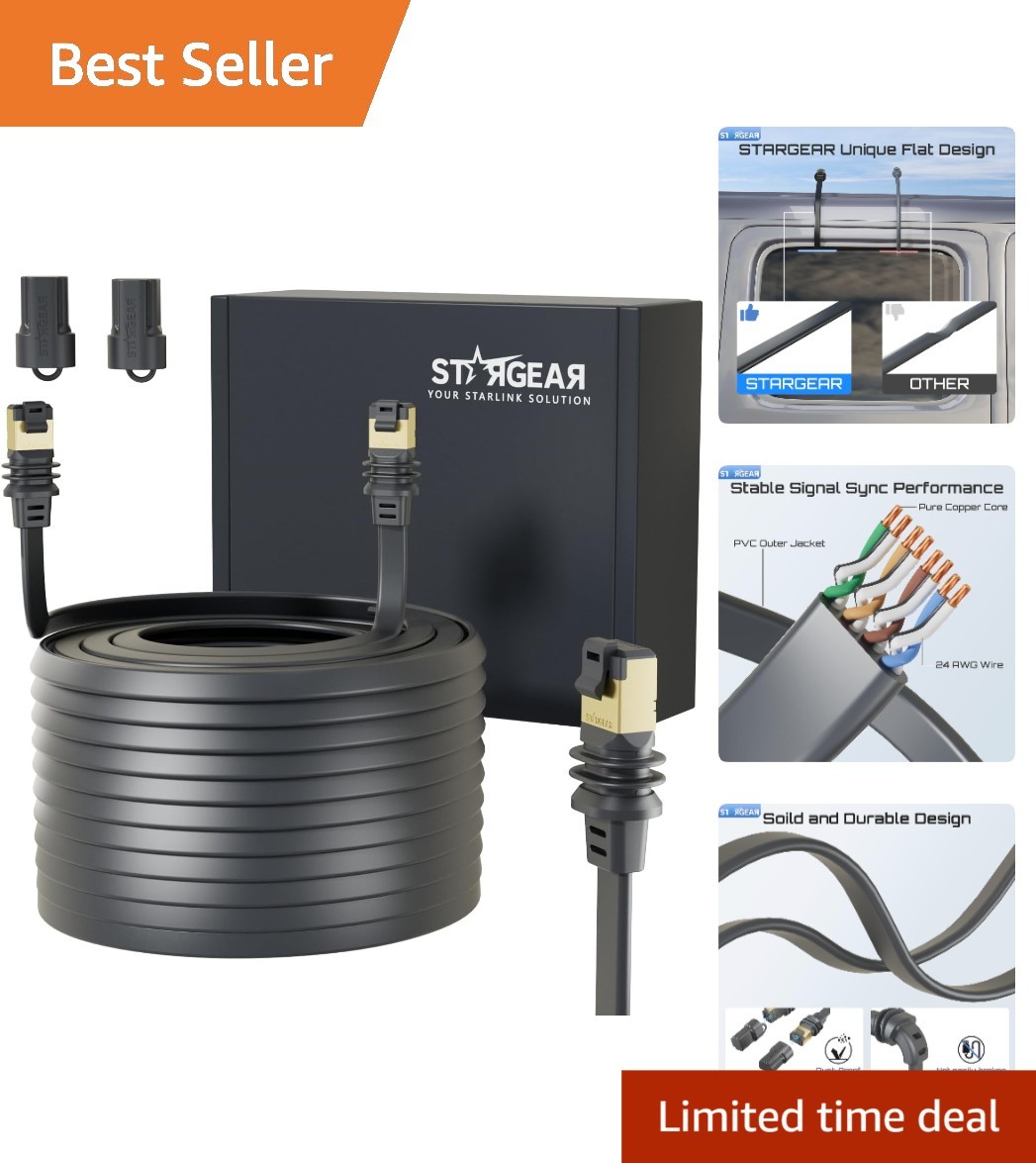 Starlink Gen 3/Mini 100FT Ethernet Cable - Waterproof, All-Weather Performance
