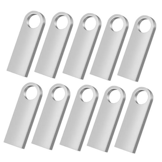 10 Pack Waterproof USB2.0 Flash Drive, Metal 16GB 10 Pack Metal USB Silver