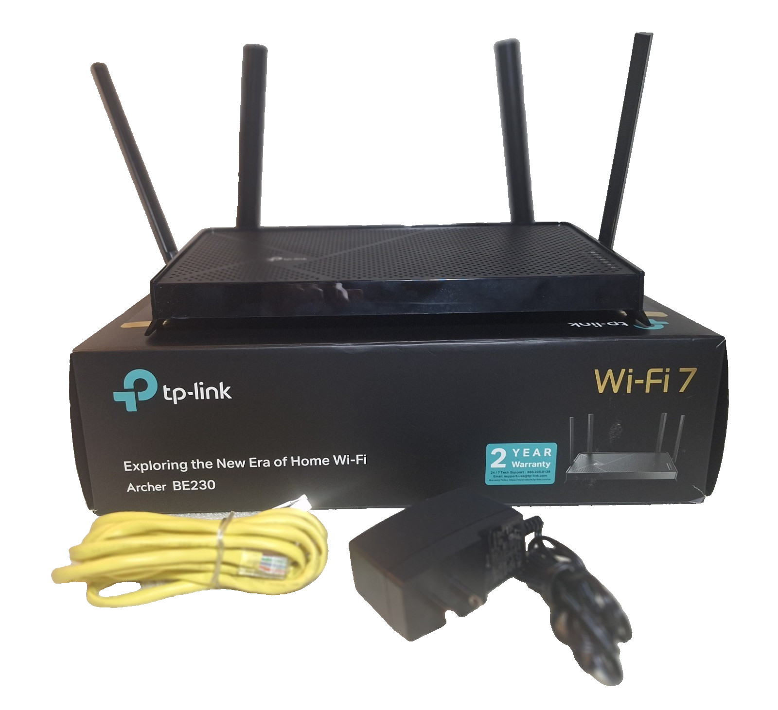TP-Link Archer BE3600 BE230 Wi-Fi 7 Dual Band Router 2.5Gbps Tested + Pwr Supply