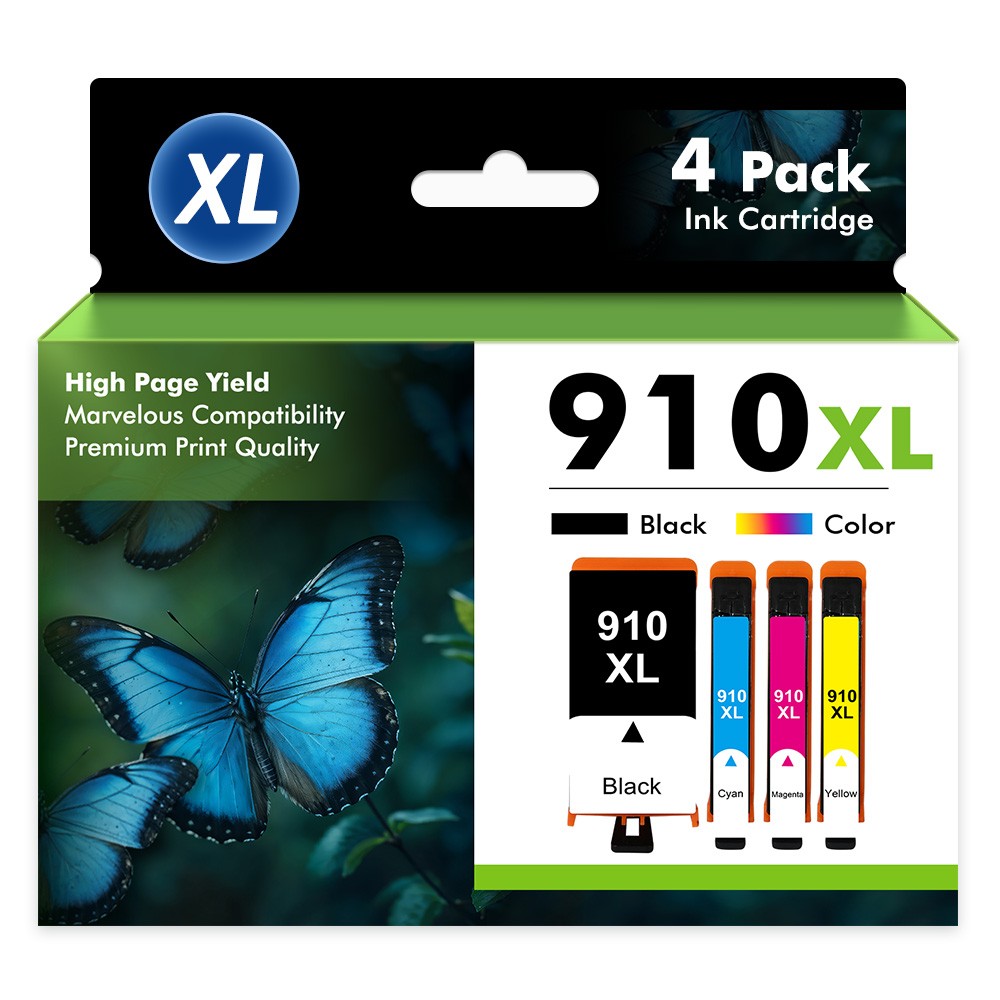 910XL Ink Cartridges for HP OfficeJet Pro 8020 8028 8025 8022 8010 Printer-4Pack