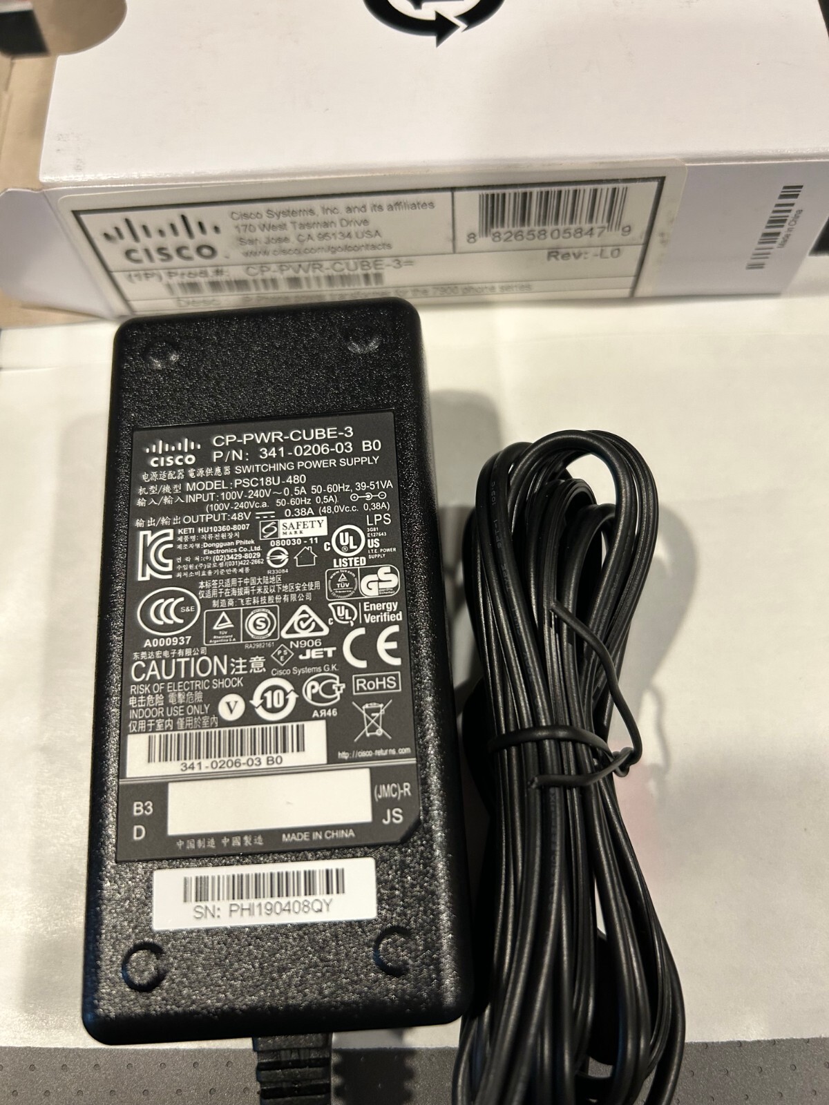 NEW CISCO CP-PWR-CUBE-3 for 7900 series IP Phone