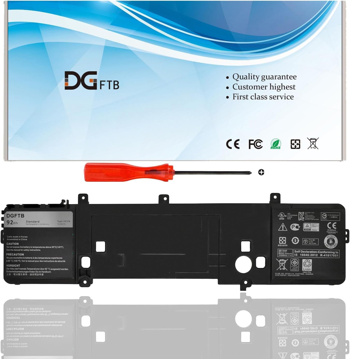 191YN Replacement Laptop Battery for Dell with Alienware 15 R1 R2 Series